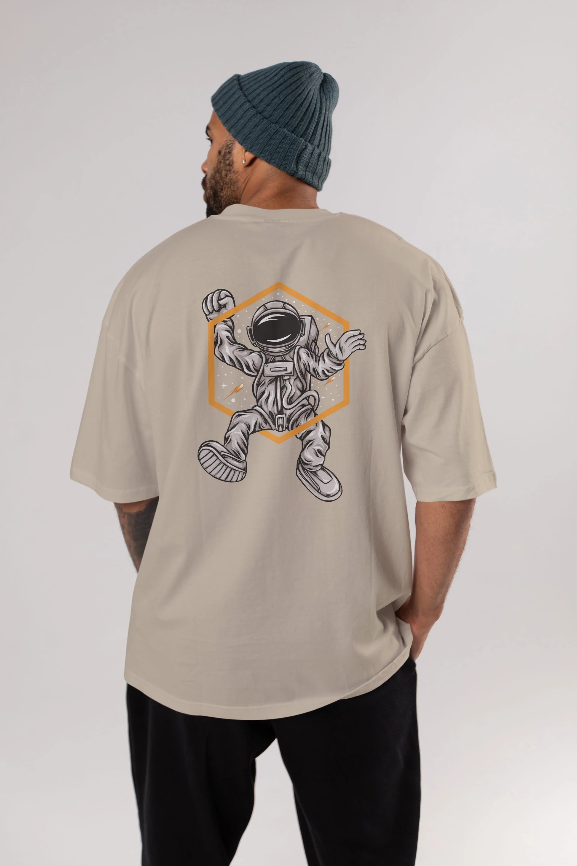 Astrofun Arka Baskılı Oversize t-shirt Erkek Kadın Unisex