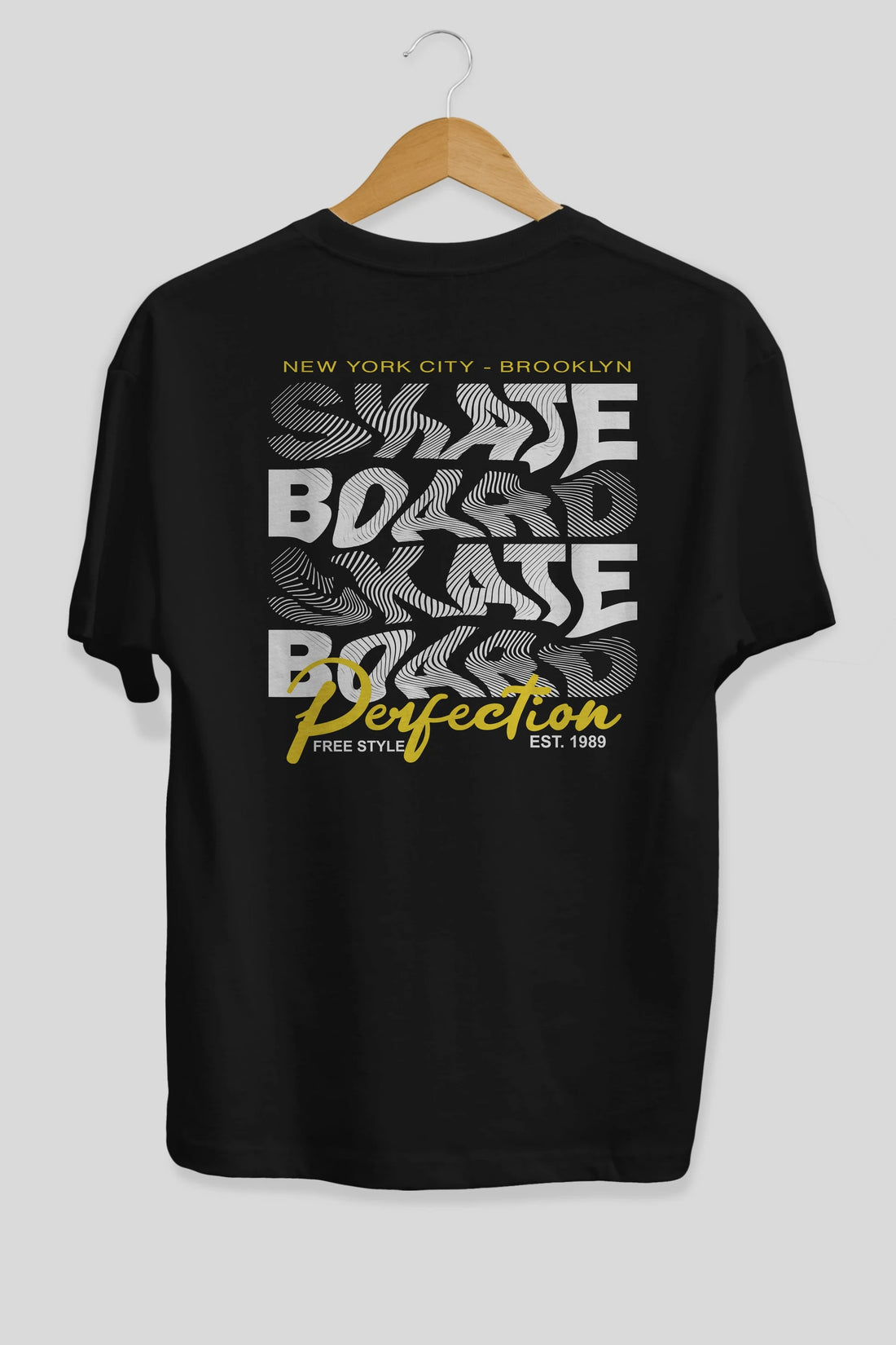 New York City and Brooklyn Arka Baskılı Oversize t-shirt Erkek Kadın Unisex