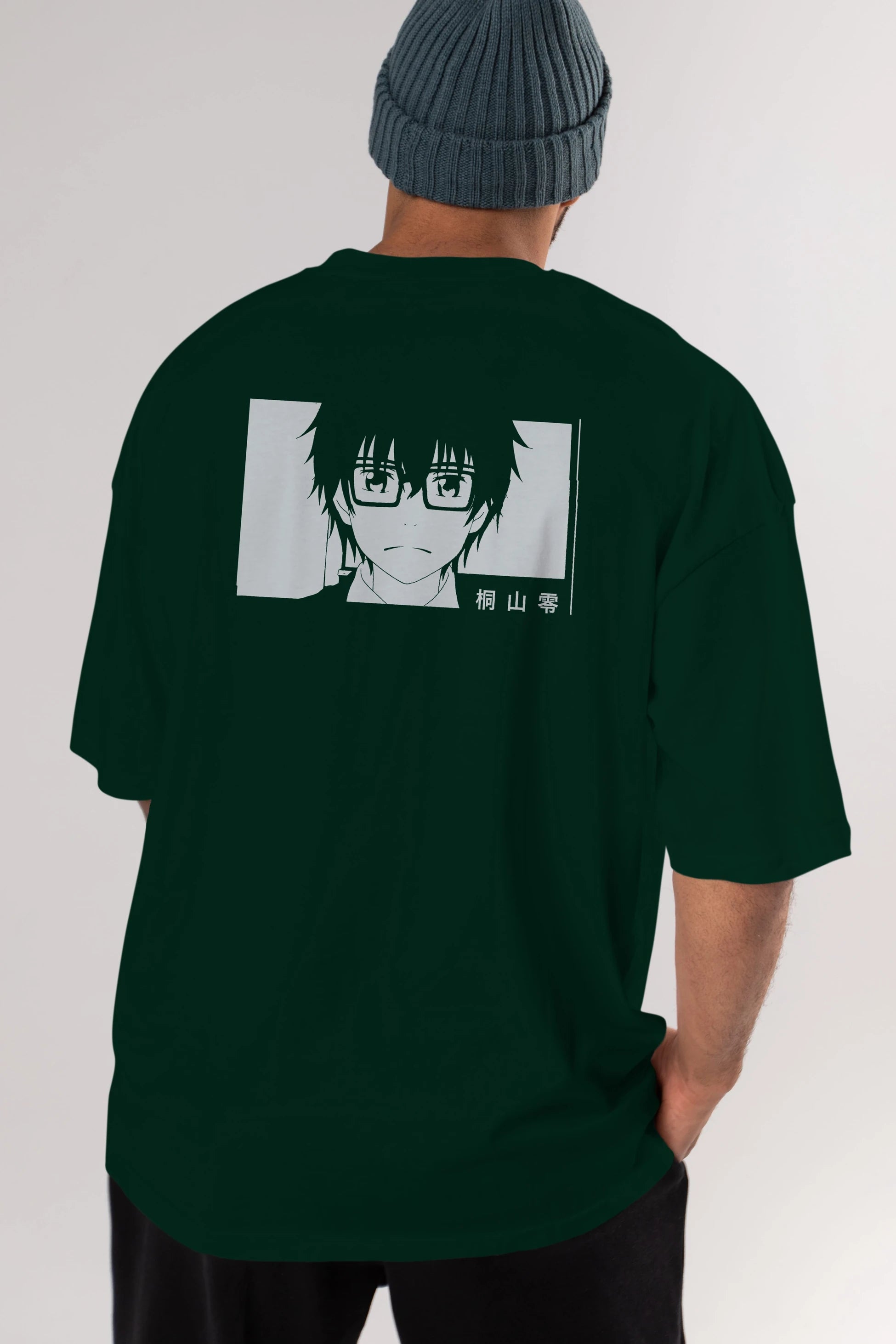 Rei Kiriyama 3 Anime Arka Baskılı Oversize t-shirt Erkek Kadın Unisex
