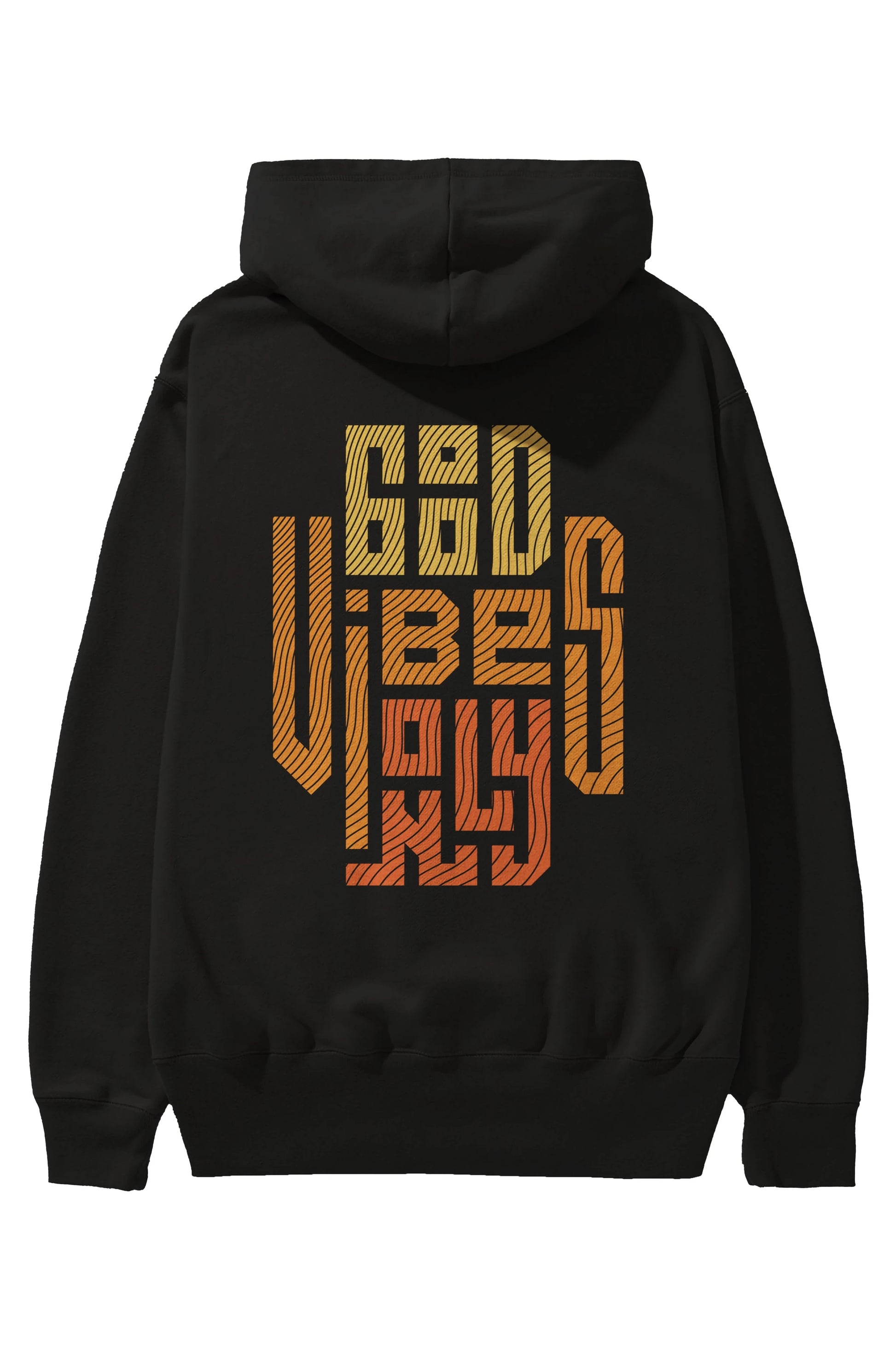 Good Vibes Only 2 Yazılı Arka Baskılı Oversize Hoodie Kapüşonlu Sweatshirt Erkek Kadın Unisex