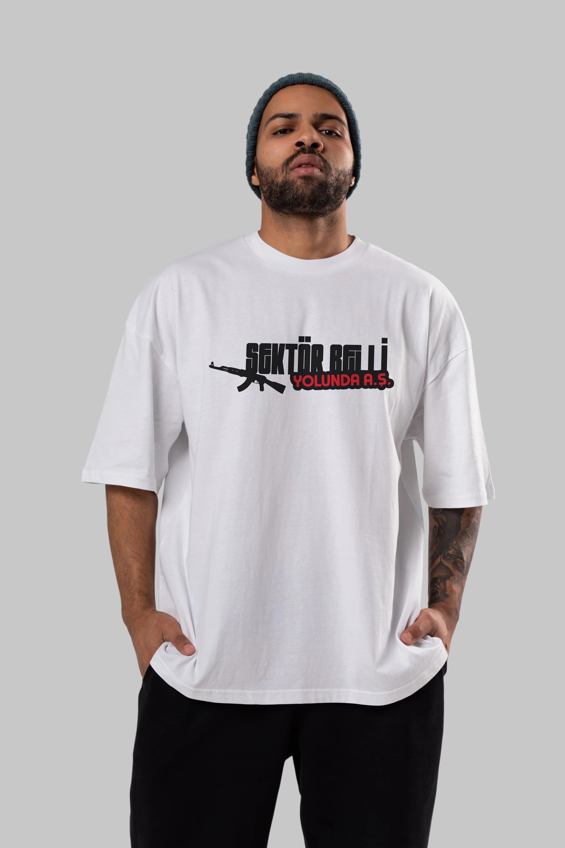 Sektör Belli Ön Baskılı Oversize t-shirt %100 pamuk Erkek Kadın Unisex