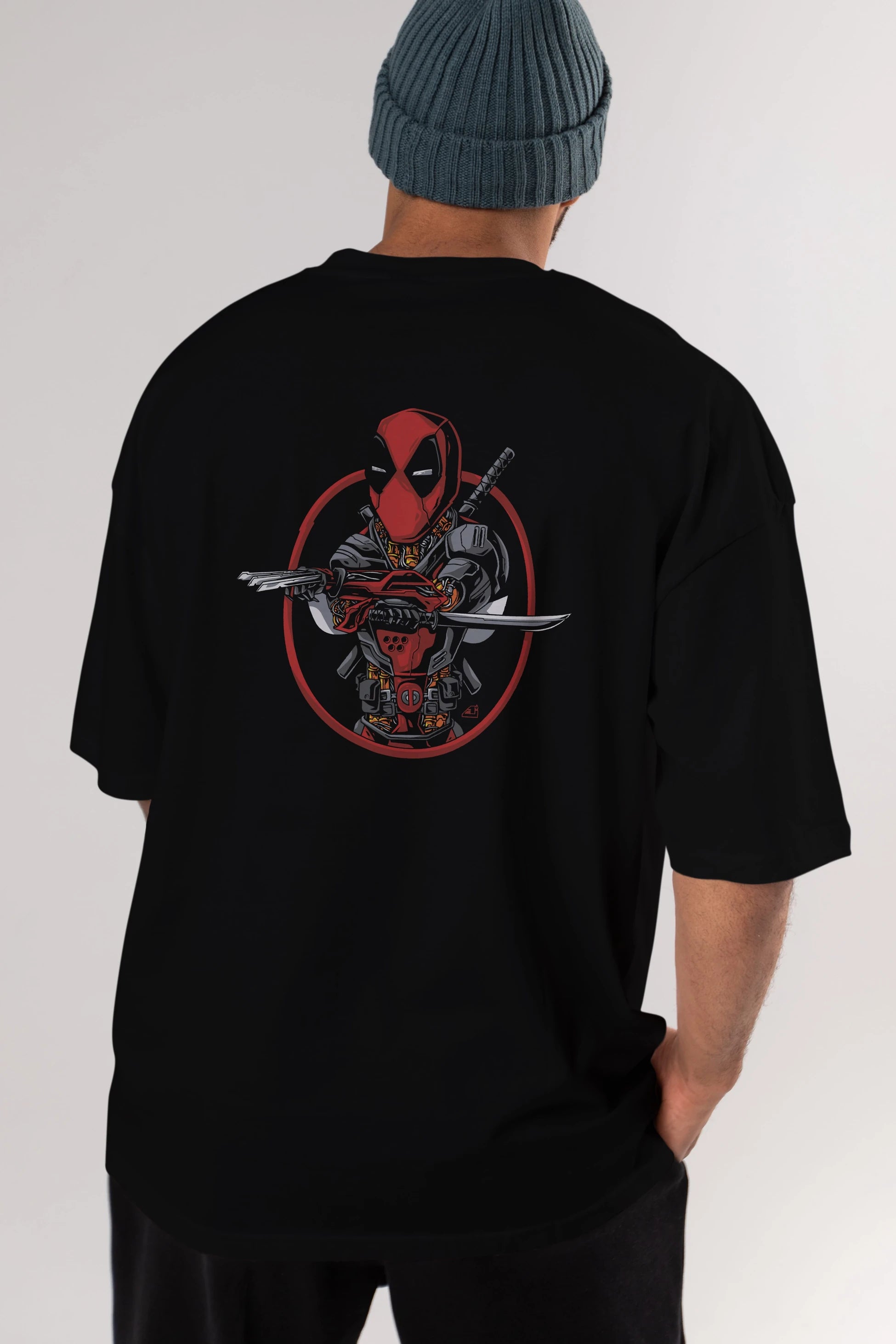 Deadpool (5) Arka Baskılı Oversize t-shirt Erkek Kadın Unisex %100 Pamuk Bisiklet Yaka tişort