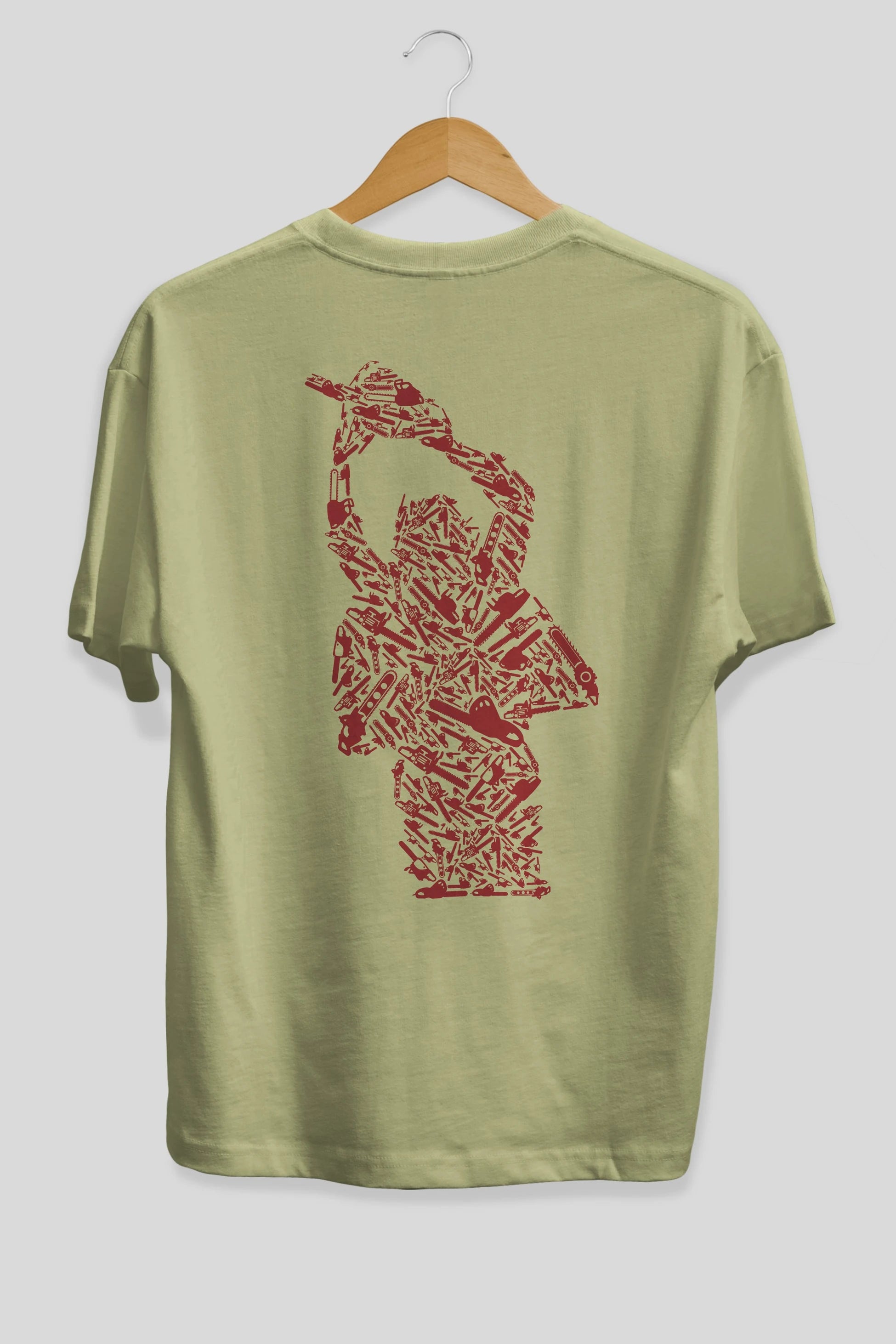 Chainsaw Arka Baskılı Oversize t-shirt %100 pamuk Erkek Kadın Unisex