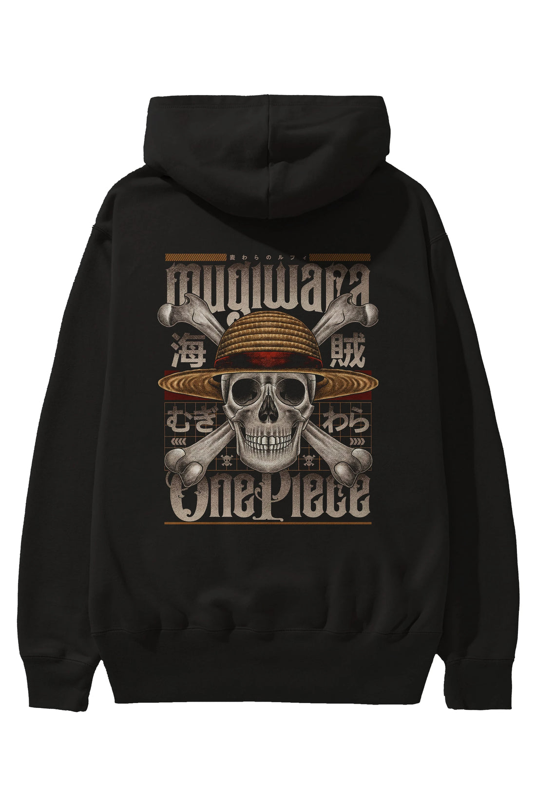 ONE PIECE (2) Anime Arka Baskılı Hoodie Oversize Kapüşonlu Sweatshirt Erkek Kadın Unisex