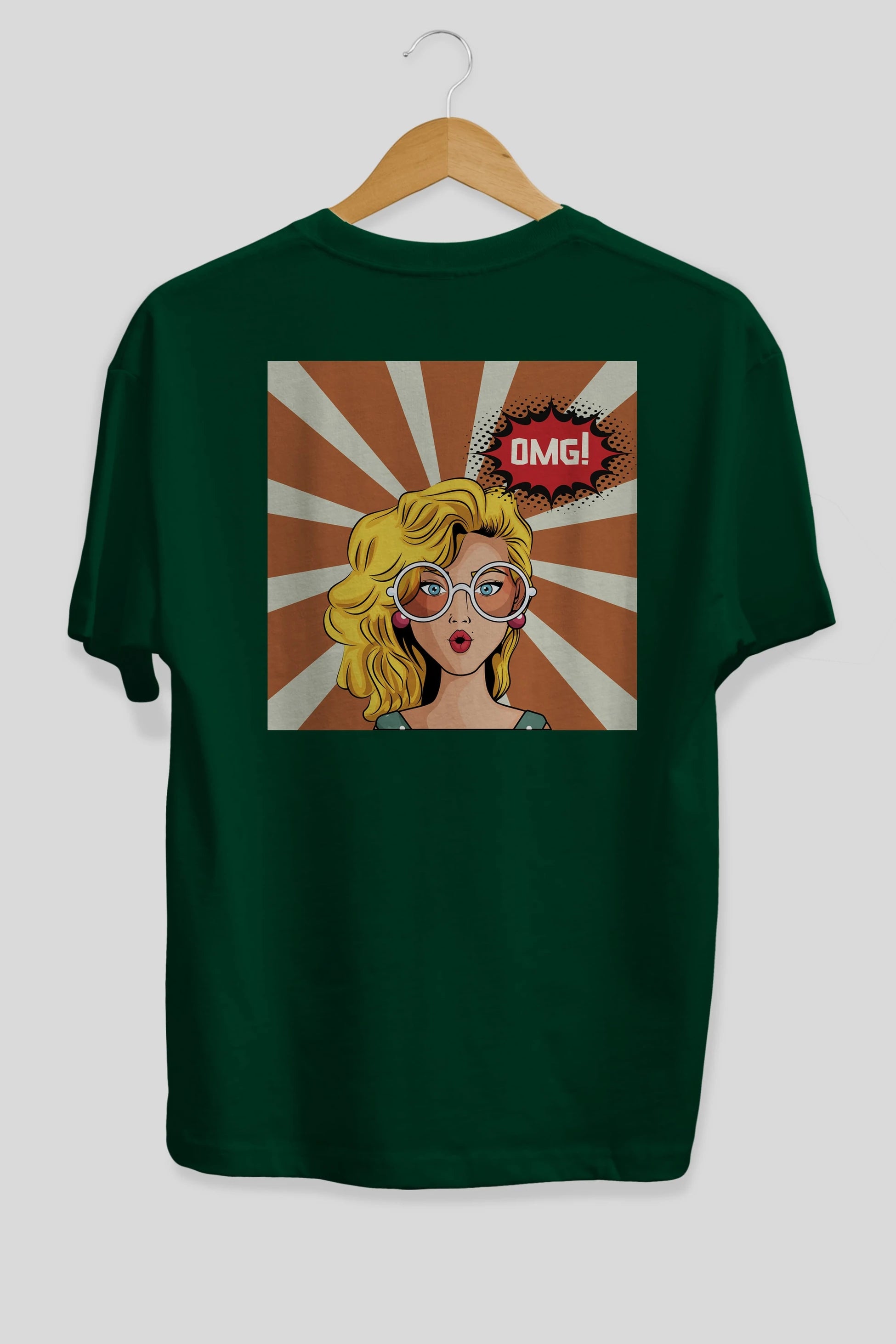 OMG Yazılı Retro Arka Baskılı Oversize t-shirt Erkek Kadın Unisex