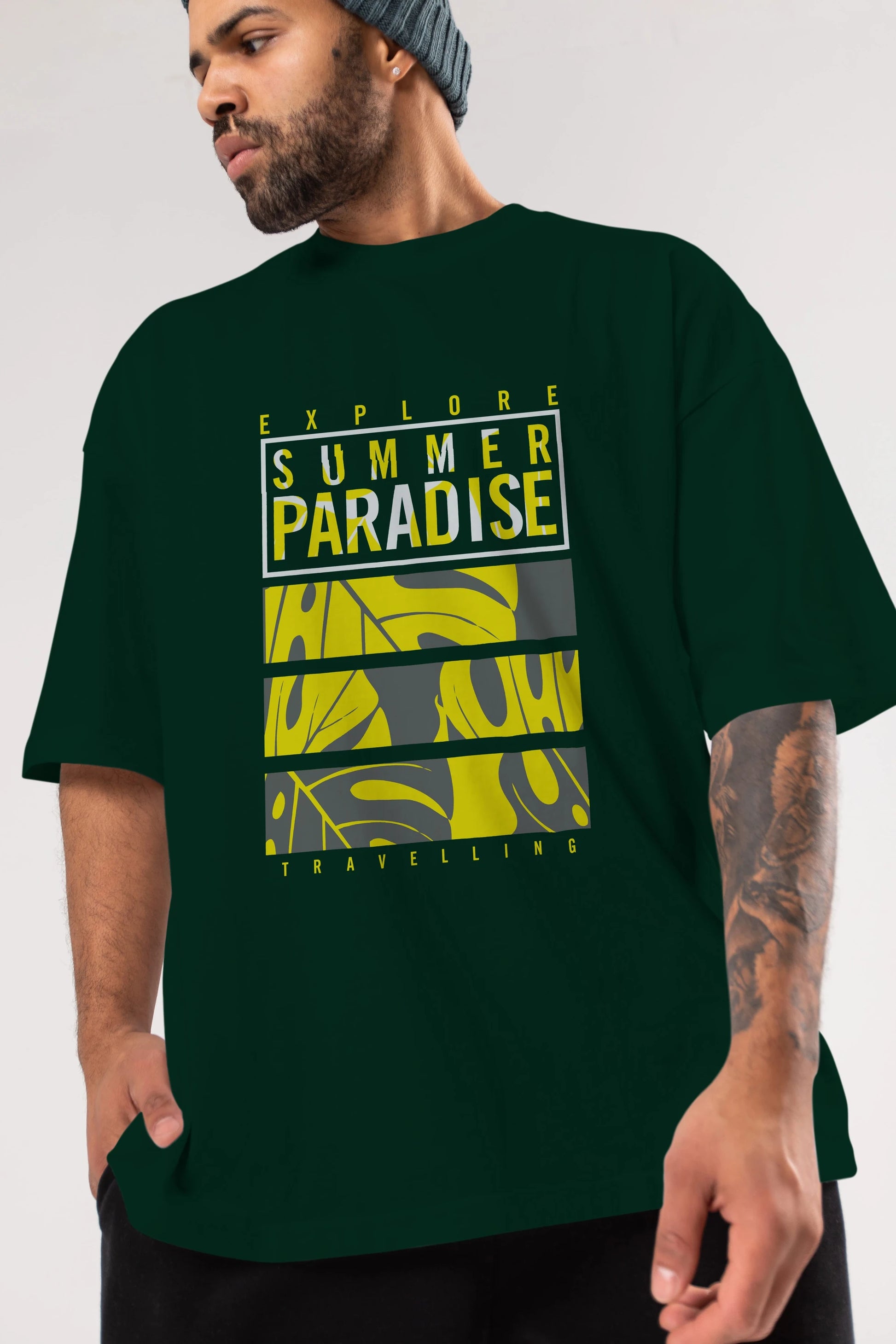 Summer Paradise Ön Baskılı Oversize t-shirt Erkek Kadın Unisex