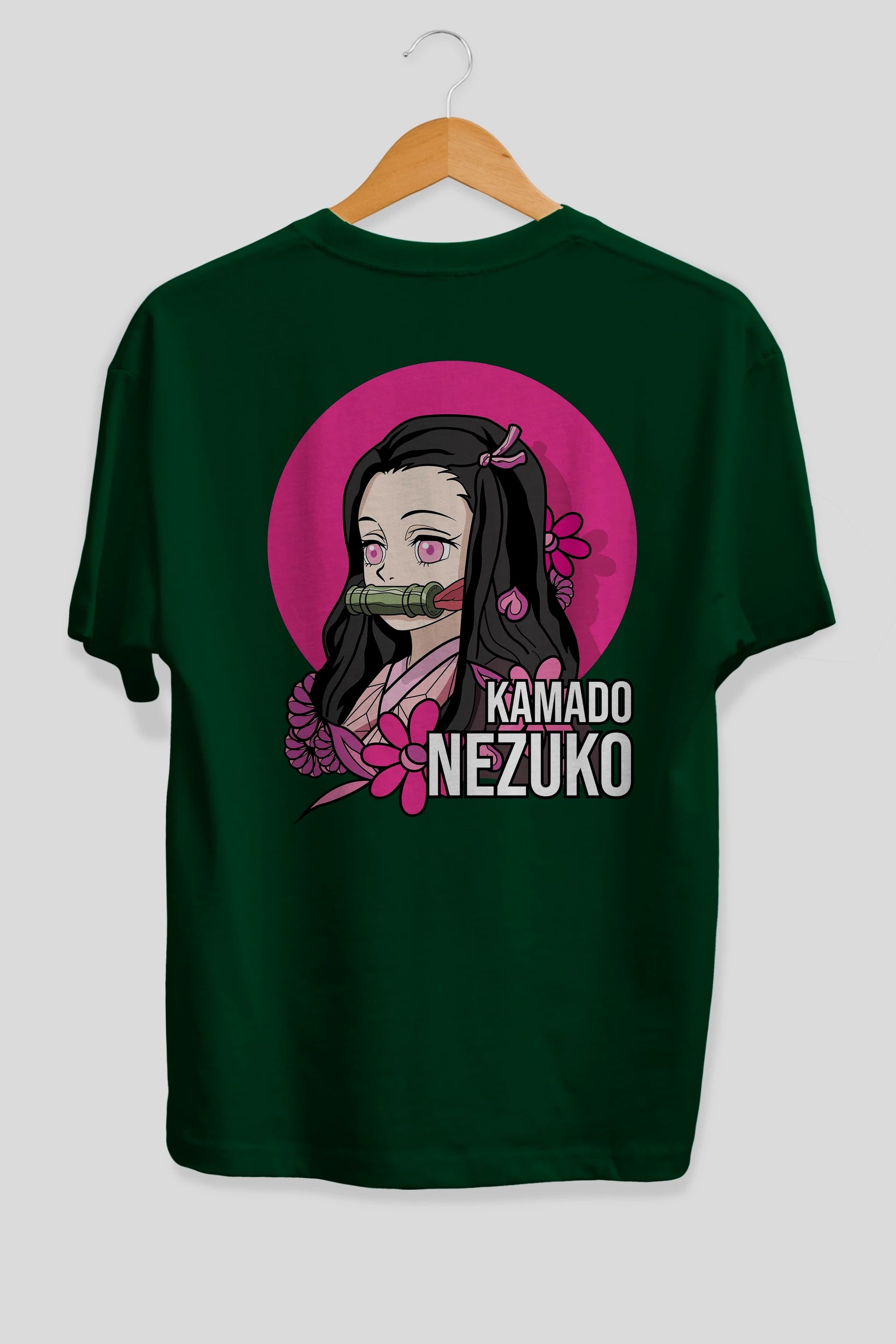 Nezuko Kamado 2 Anime Arka Baskılı Oversize t-shirt Erkek Kadın Unisex