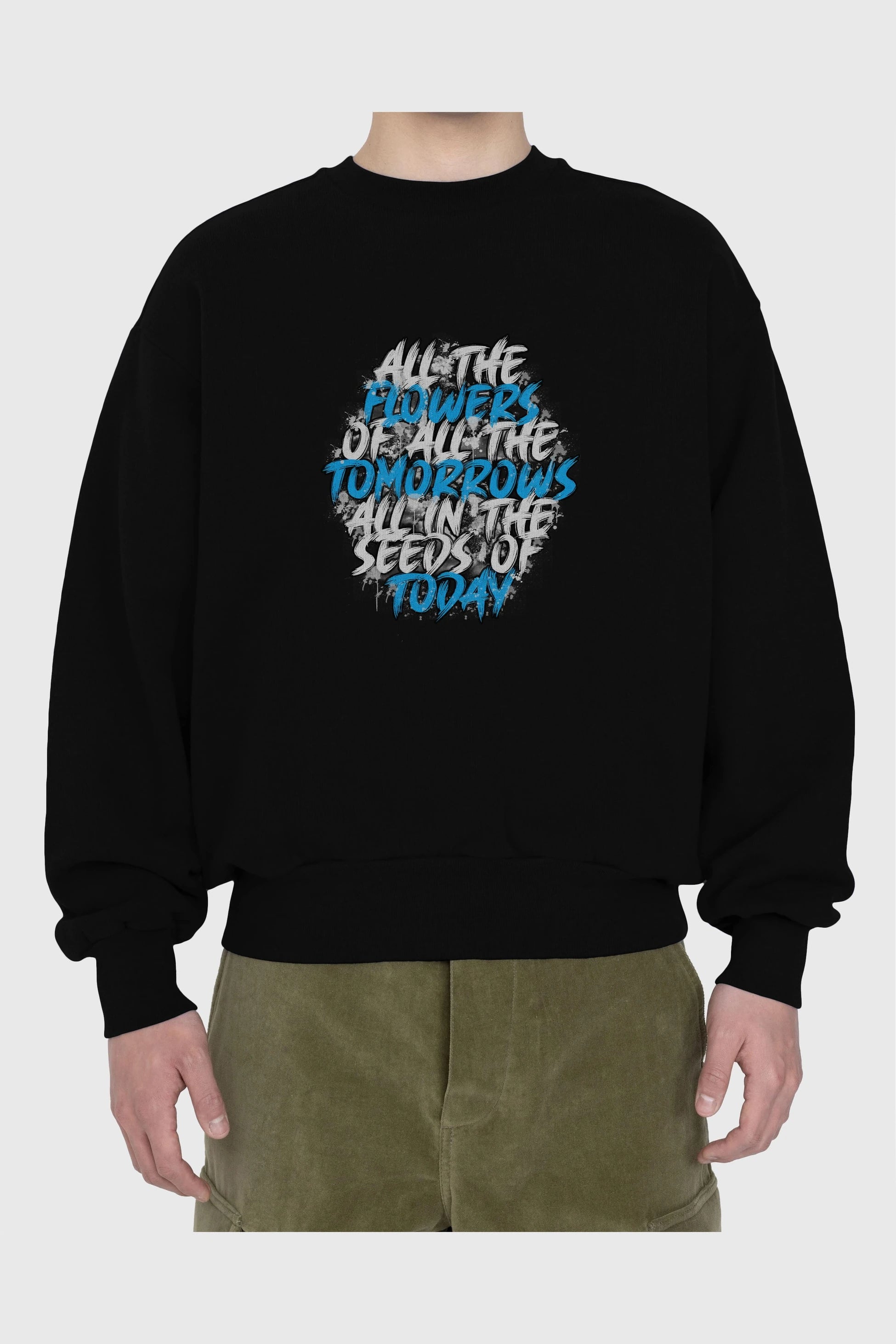 All The Flowers Ön Baskılı Oversize Sweatshirt Erkek Kadın Unisex