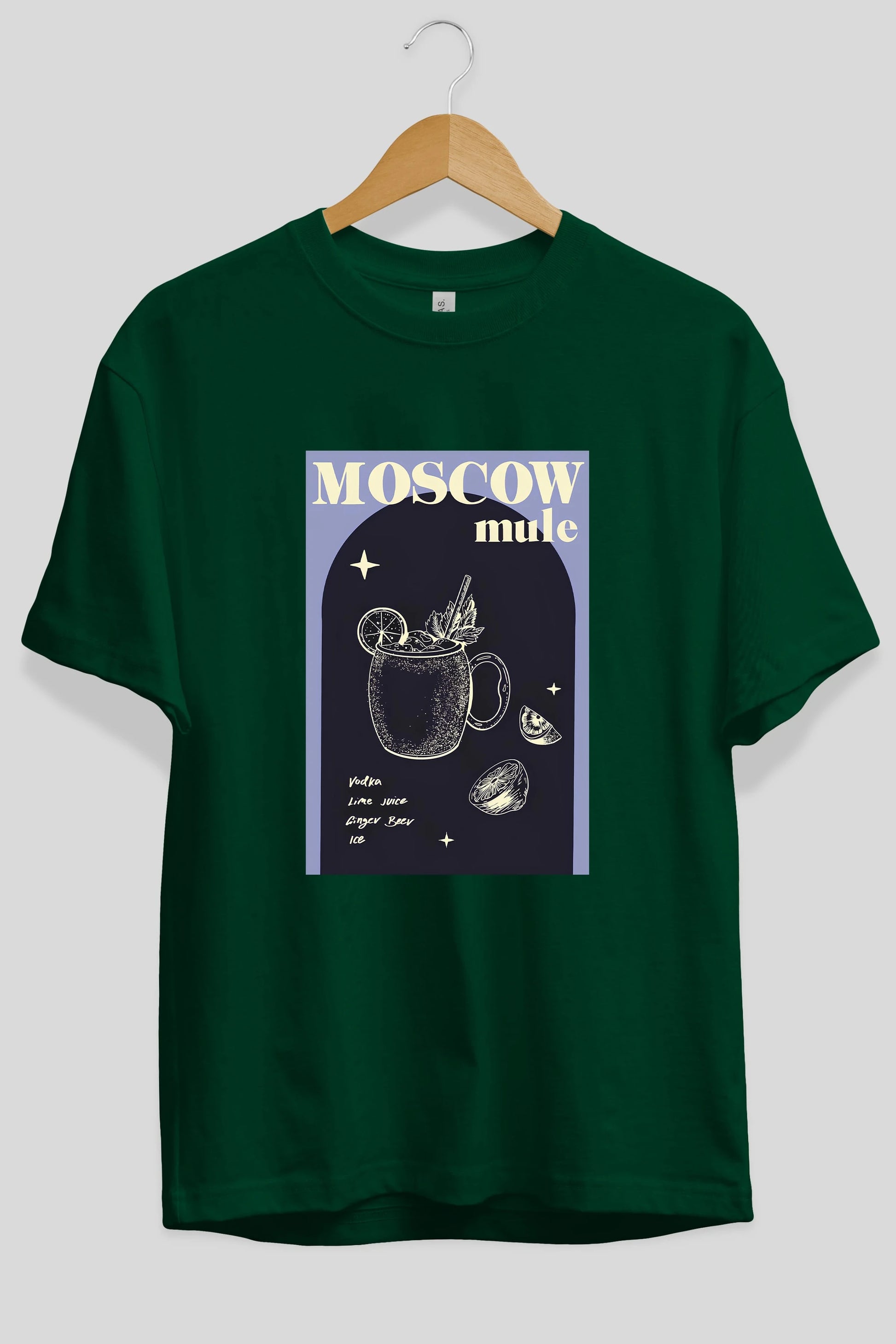 Moscow Mule Ön Baskılı Oversize t-shirt Erkek Kadın Unisex %100 Pamuk Bisiklet Yaka tişort