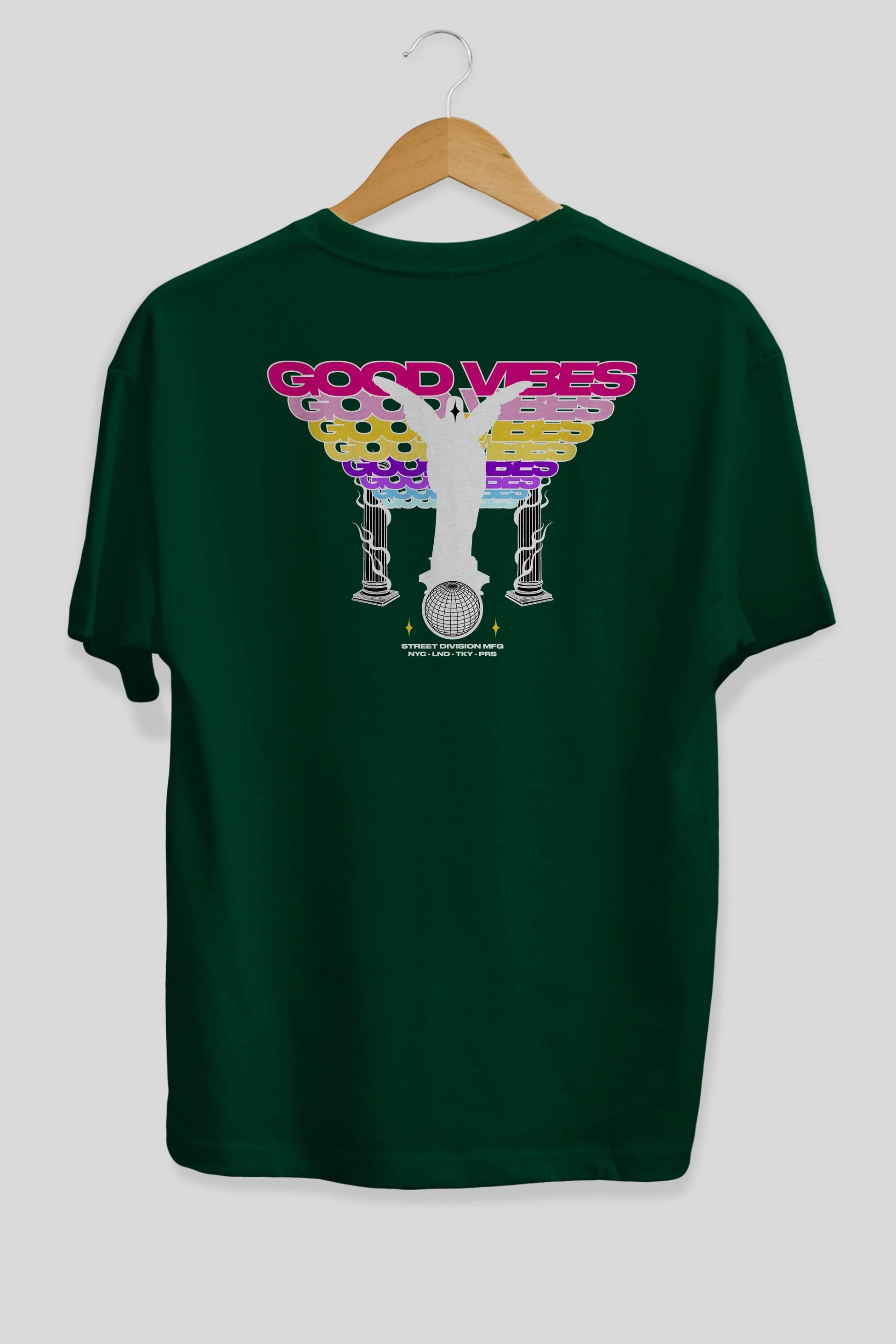 Good Vibes Arka Baskılı Oversize t-shirt Erkek Kadın Unisex