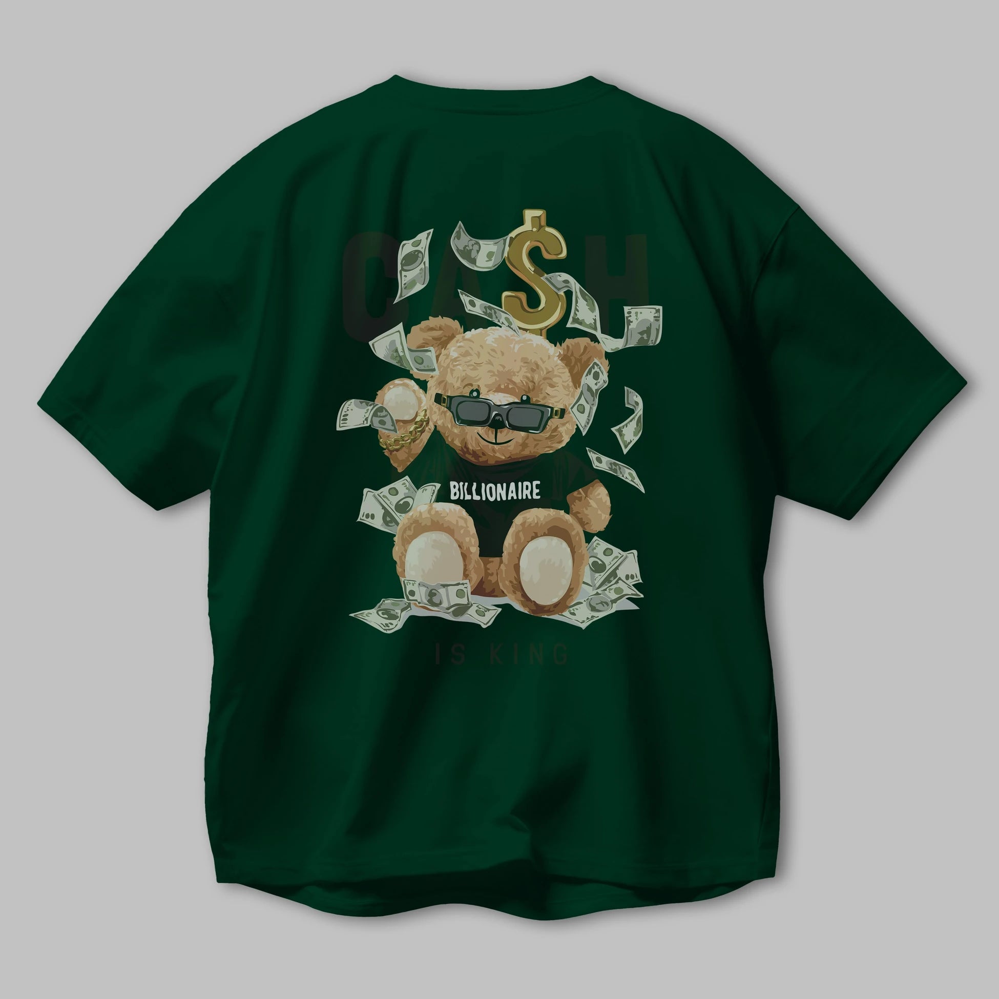 Teddy Bear Billionaire Arka Baskılı Oversize t-shirt Erkek Kadın Unisex %100 Pamuk