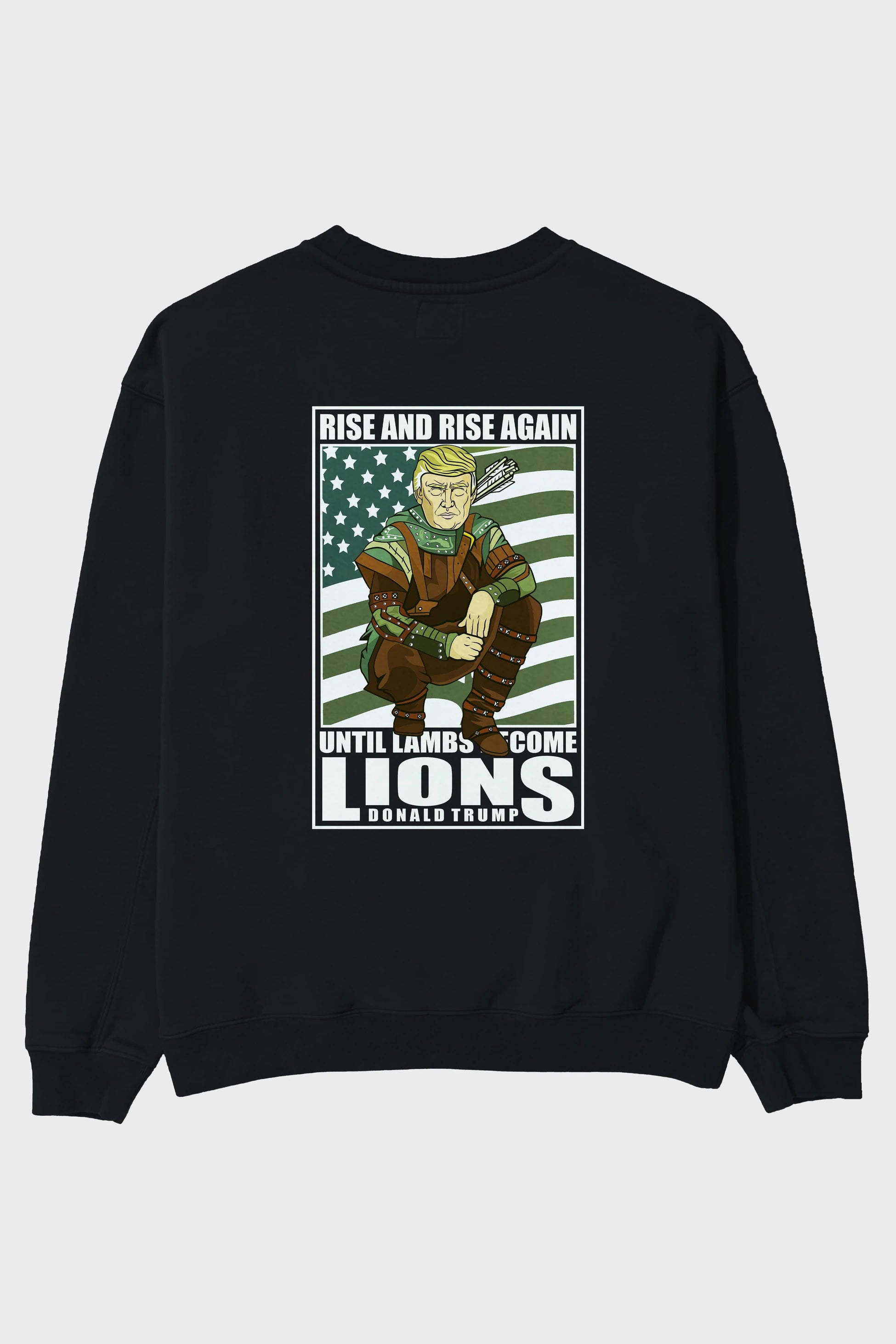 Robin Hood Trump Arka Baskılı Oversize Sweatshirt Erkek Kadın Unisex