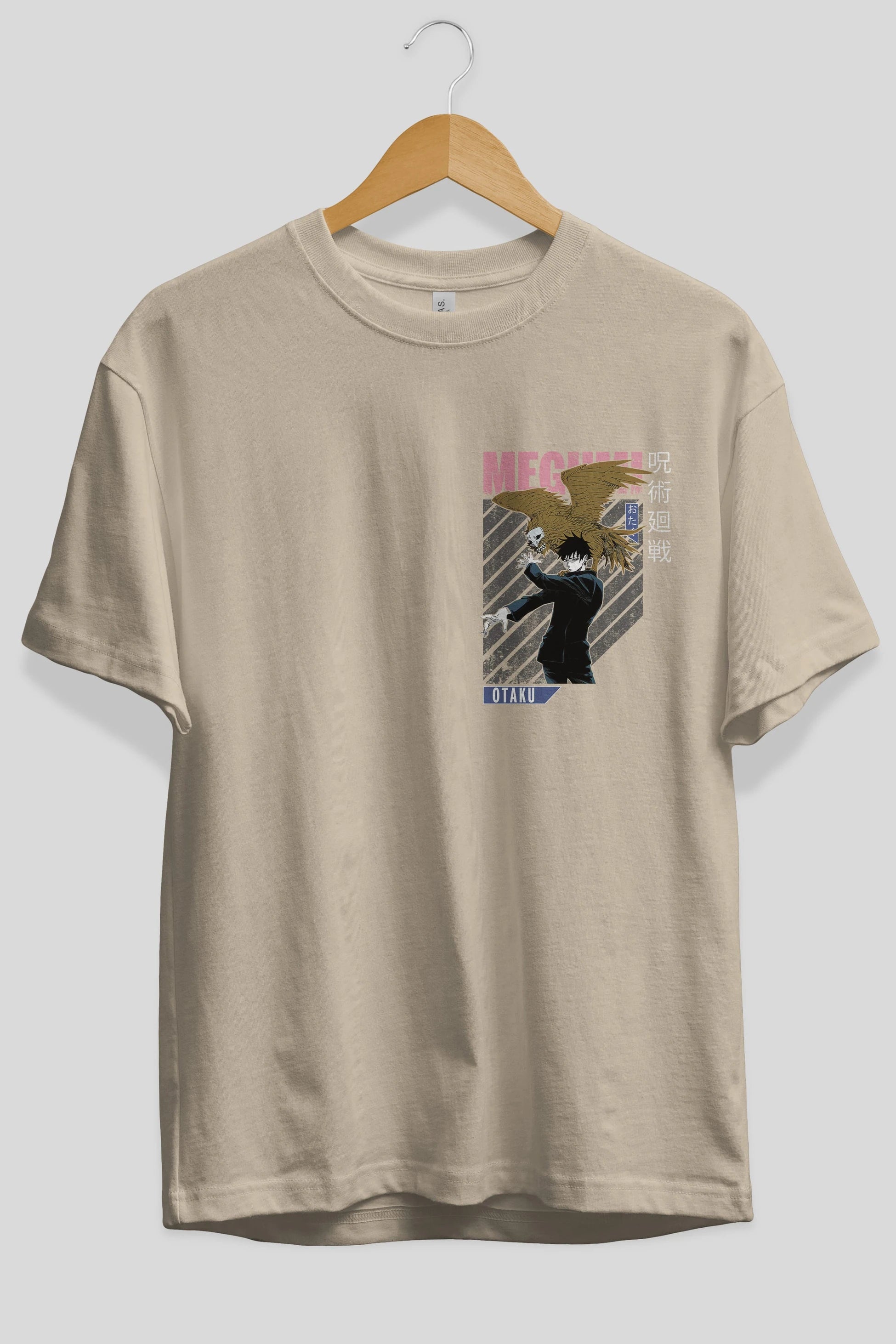 Megumi Fushiguro 2 Ön Sol Baskılı Oversize t-shirt Erkek Kadın Unisex %100 Pamuk Bisiklet Yaka tişort