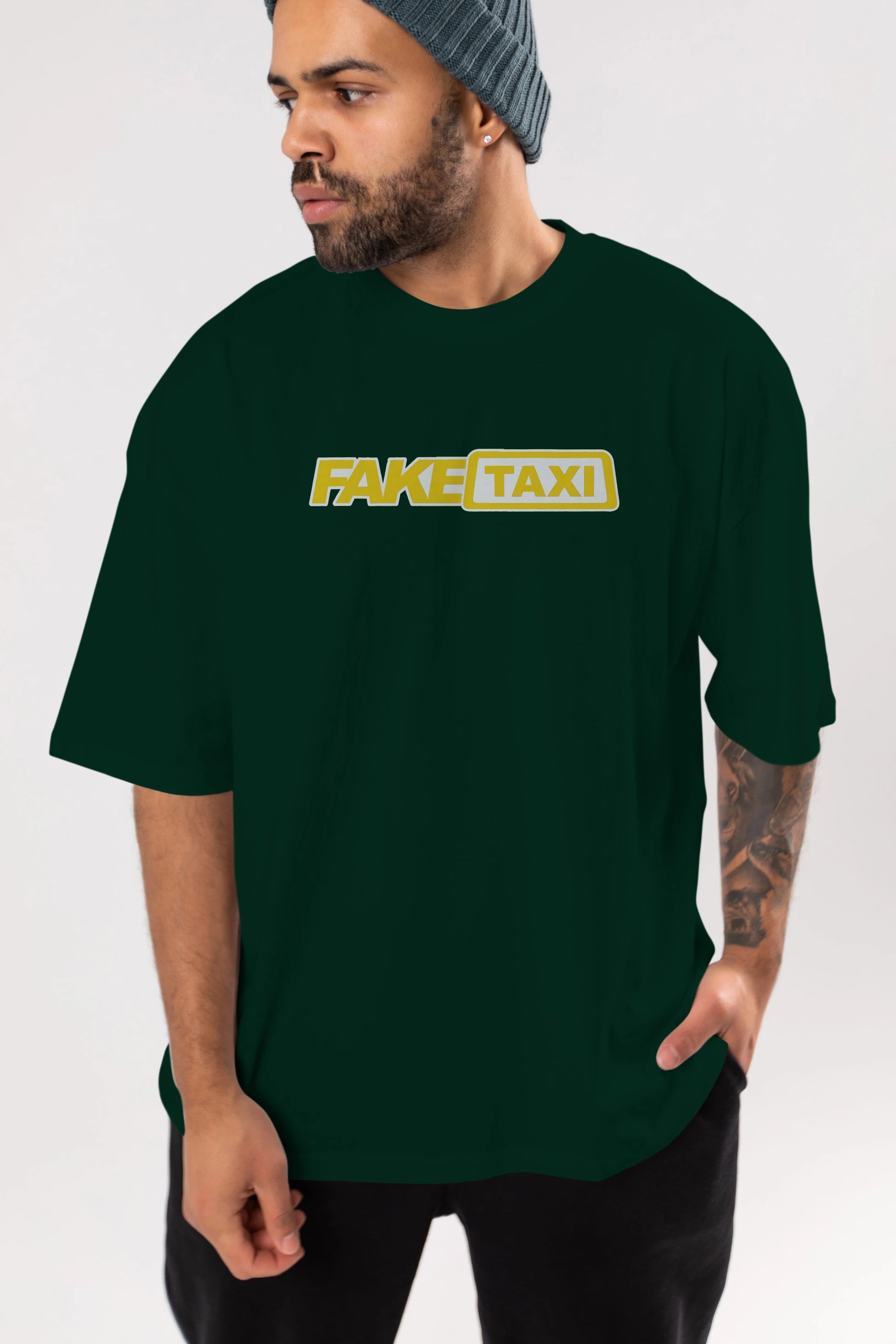 Fake Taxi Ön Baskılı Oversize t-shirt %100 pamuk Erkek Kadın Unisex