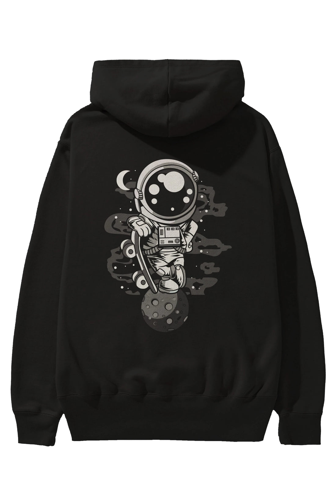 Astronaut Skater Boy Arka Baskılı Hoodie Oversize Kapüşonlu Sweatshirt Erkek Kadın Unisex