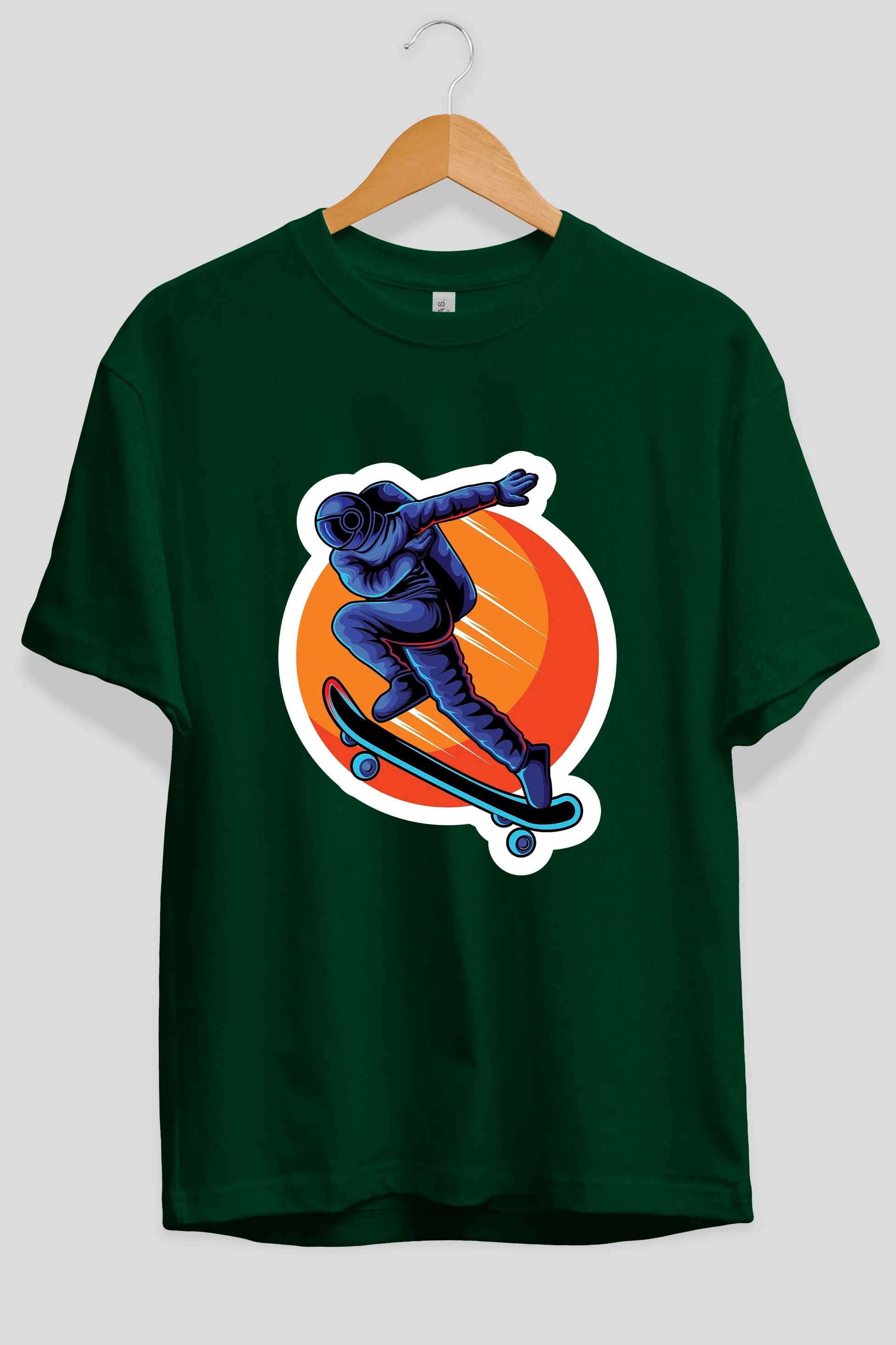 Astroskate Run Sticker Ön Baskılı Oversize t-shirt Erkek Kadın Unisex