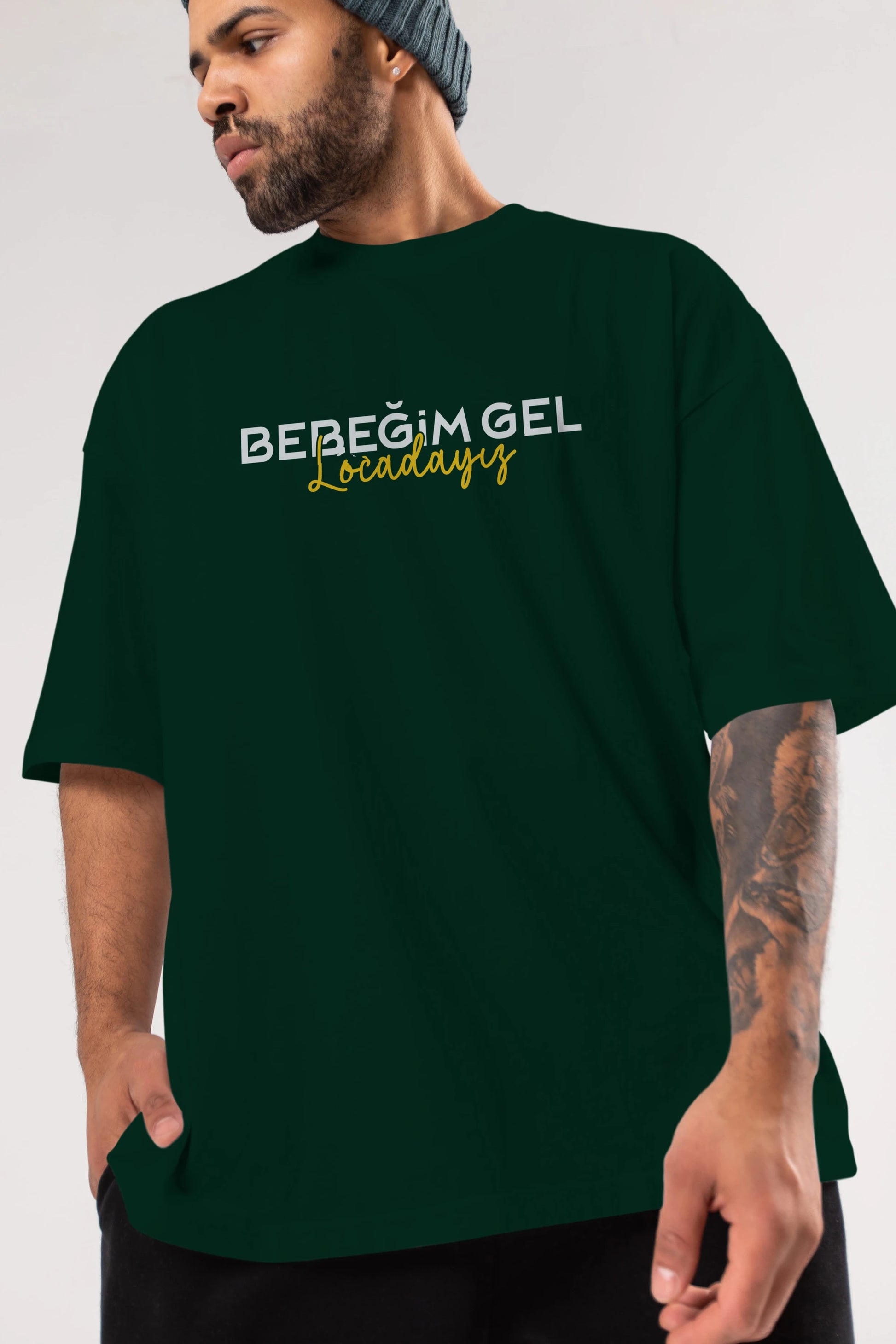 Bebeğim Gel Locadayız Ön Baskılı Oversize t-shirt %100 pamuk Erkek Kadın Unisex