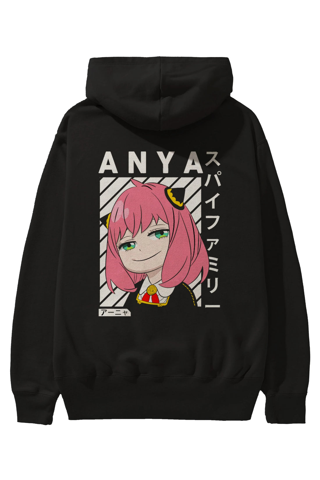 Anya SPYX FAMILY Anime Arka Baskılı Hoodie Oversize Kapüşonlu Sweatshirt Erkek Kadın Unisex