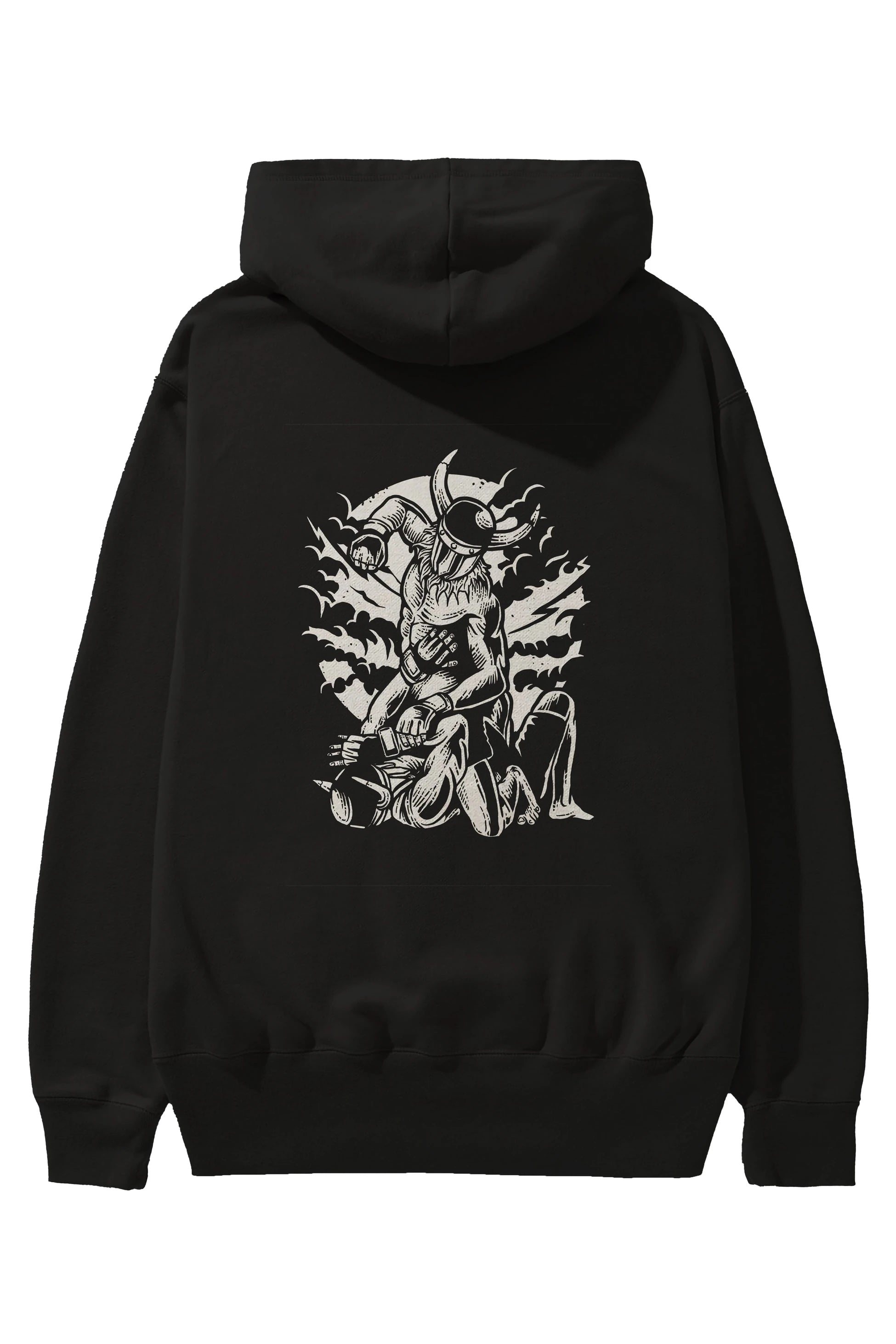Viking MMA Fighter Arka Baskılı Hoodie Oversize Kapüşonlu Sweatshirt Erkek Kadın Unisex