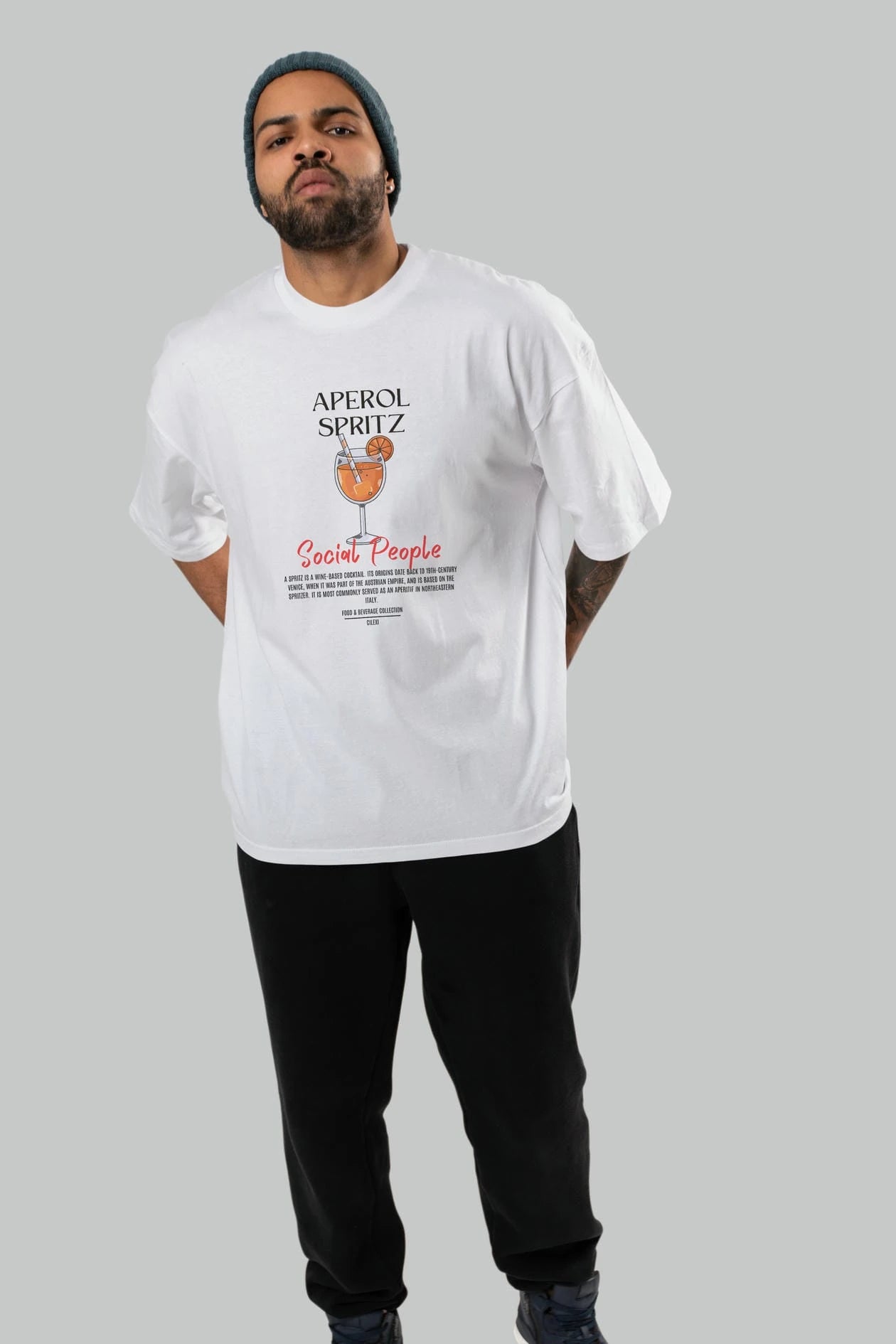 Aperol Sprıtz Kokteyl Serisi ön Baskılı Oversize t-shirt Erkek Kadın %100 Pamuk Bisiklet Yaka tişort