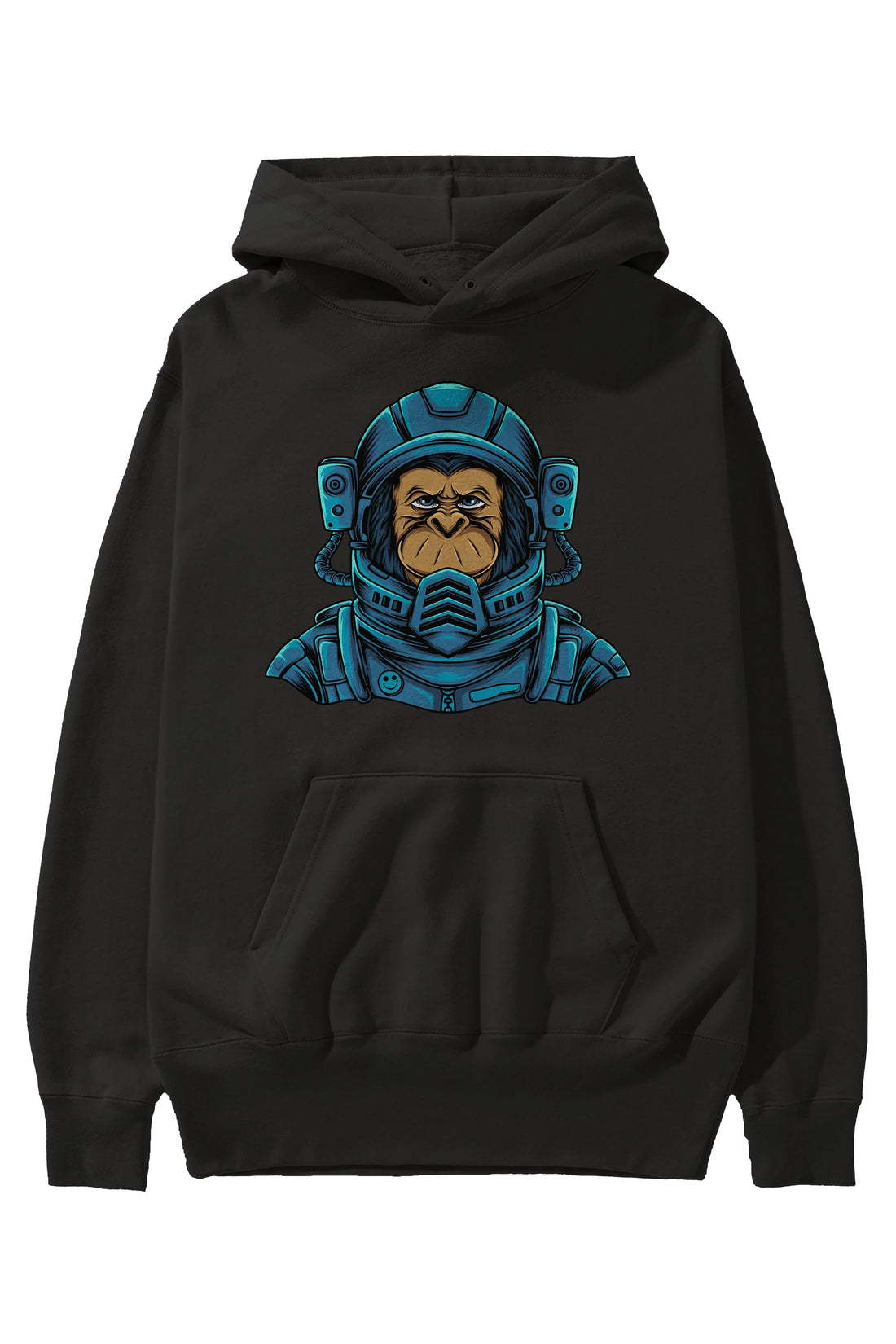 Astromonkey Ön Baskılı Hoodie Oversize Kapüşonlu Sweatshirt Erkek Kadın Unisex