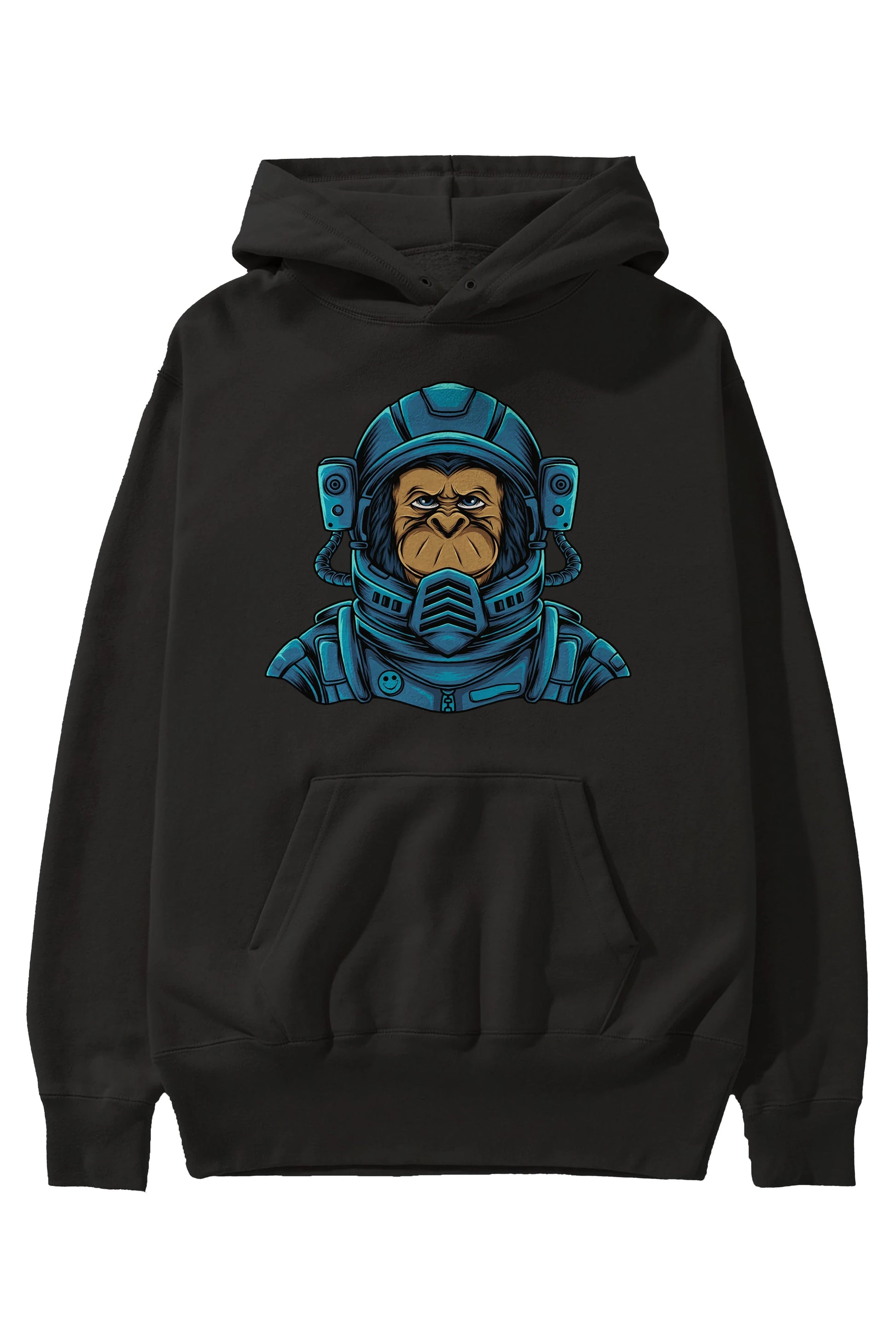 Astromonkey Ön Baskılı Hoodie Oversize Kapüşonlu Sweatshirt Erkek Kadın Unisex