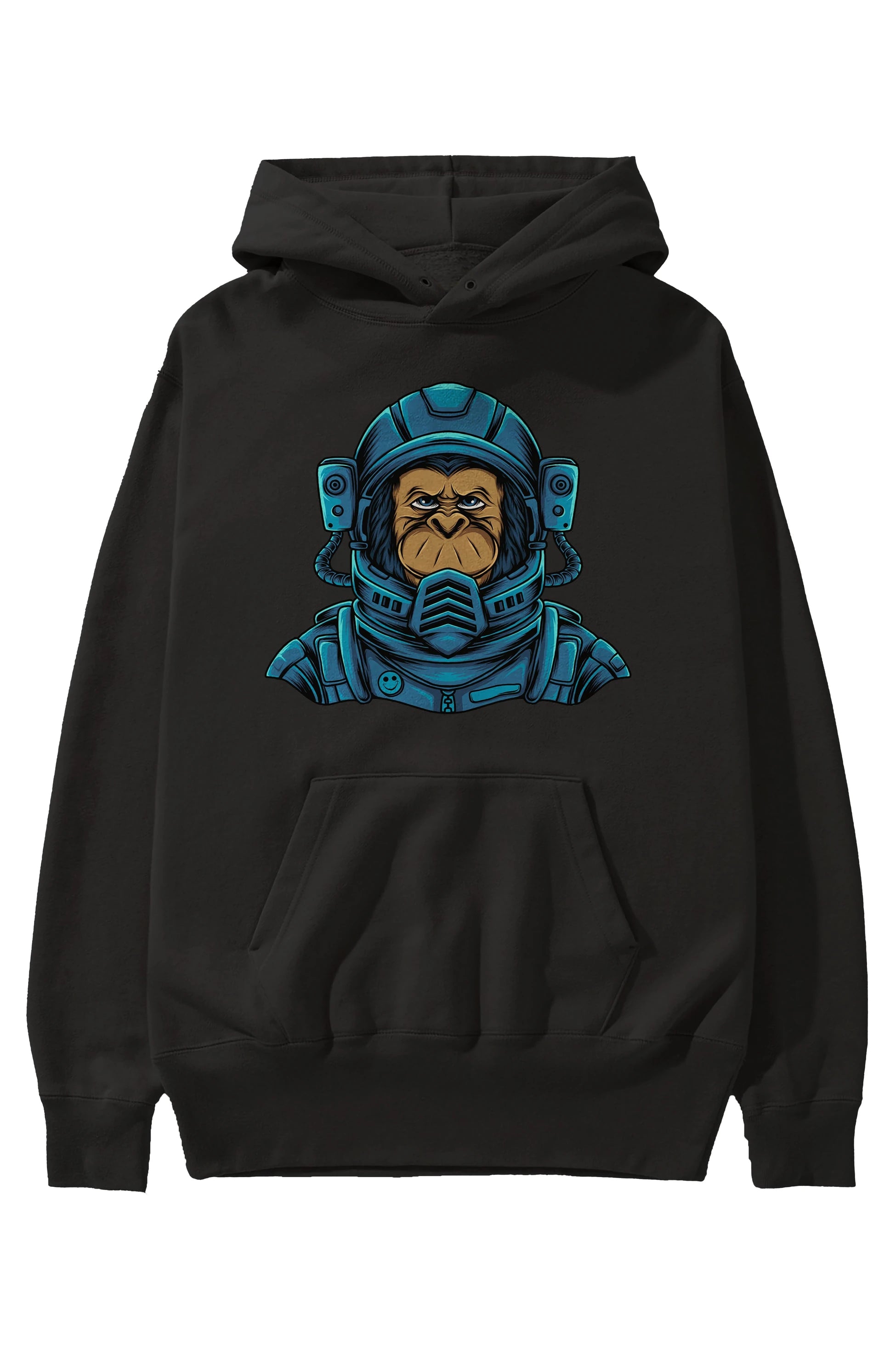 Astromonkey Ön Baskılı Hoodie Oversize Kapüşonlu Sweatshirt Erkek Kadın Unisex
