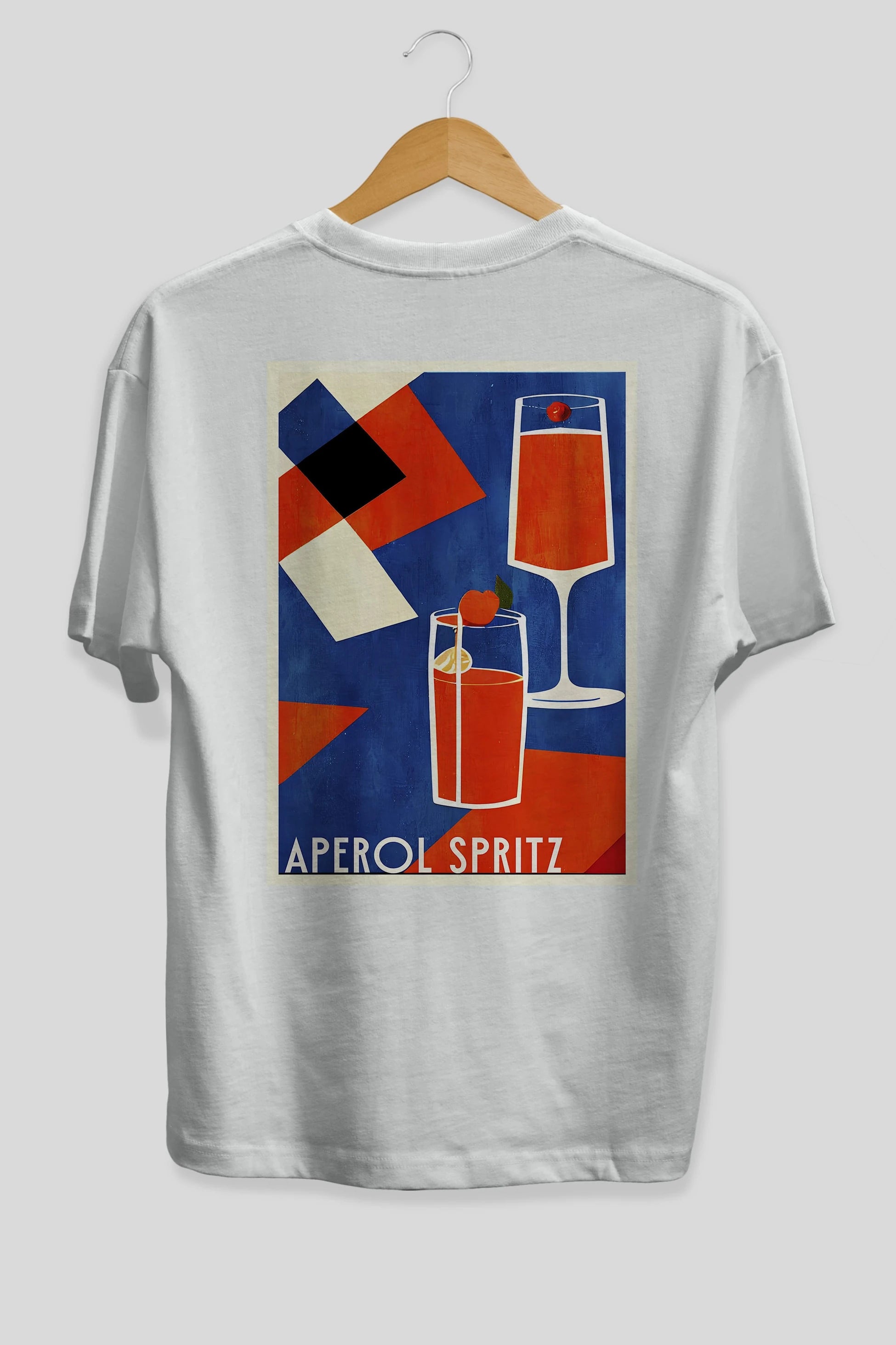 Aperol Spritz 4 Arka Baskılı Oversize t-shirt Erkek Kadın Unisex %100 Pamuk Bisiklet Yaka tişort
