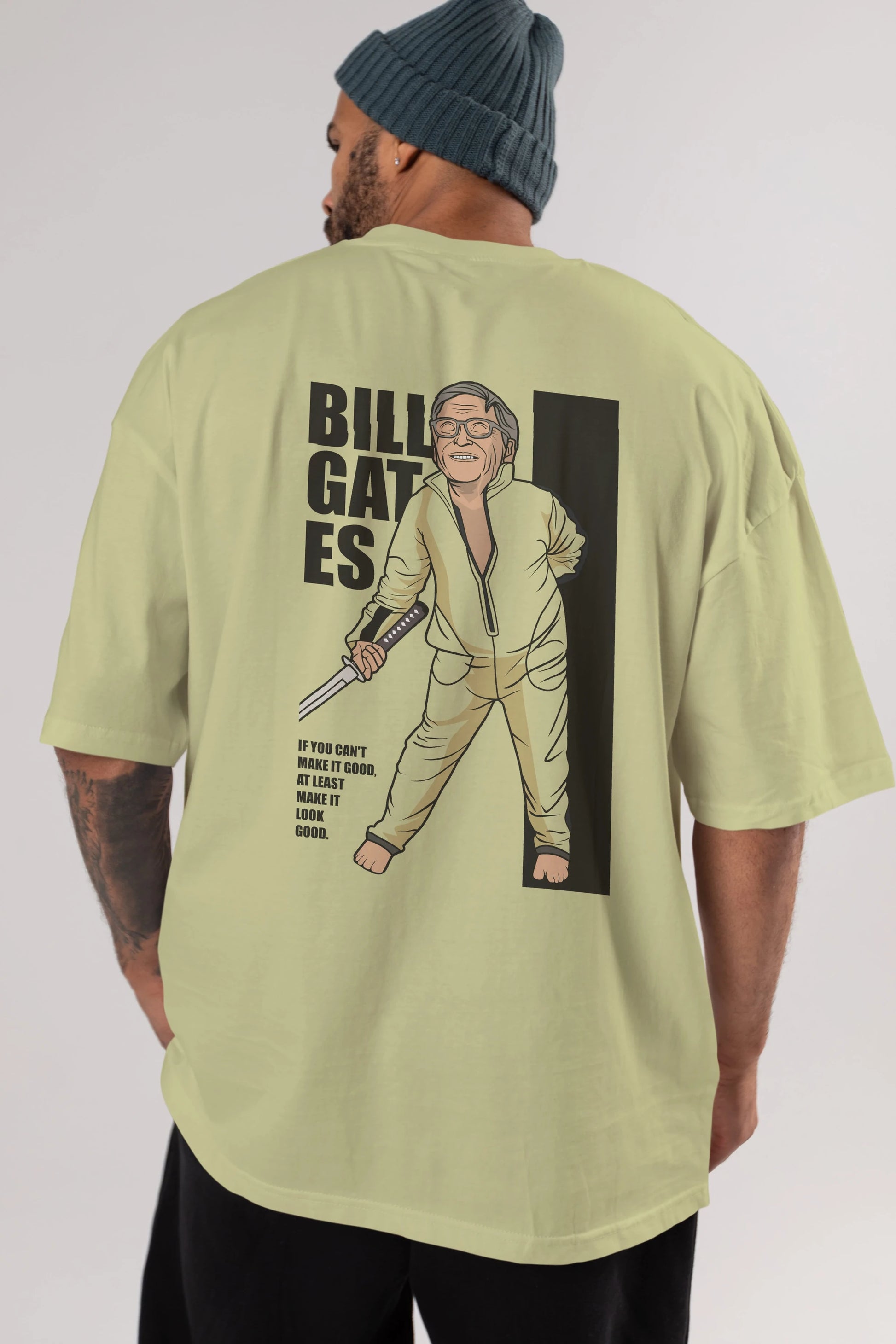 Bill Gates Arka Baskılı Oversize t-shirt Erkek Kadın Unisex %100 Pamuk tişort