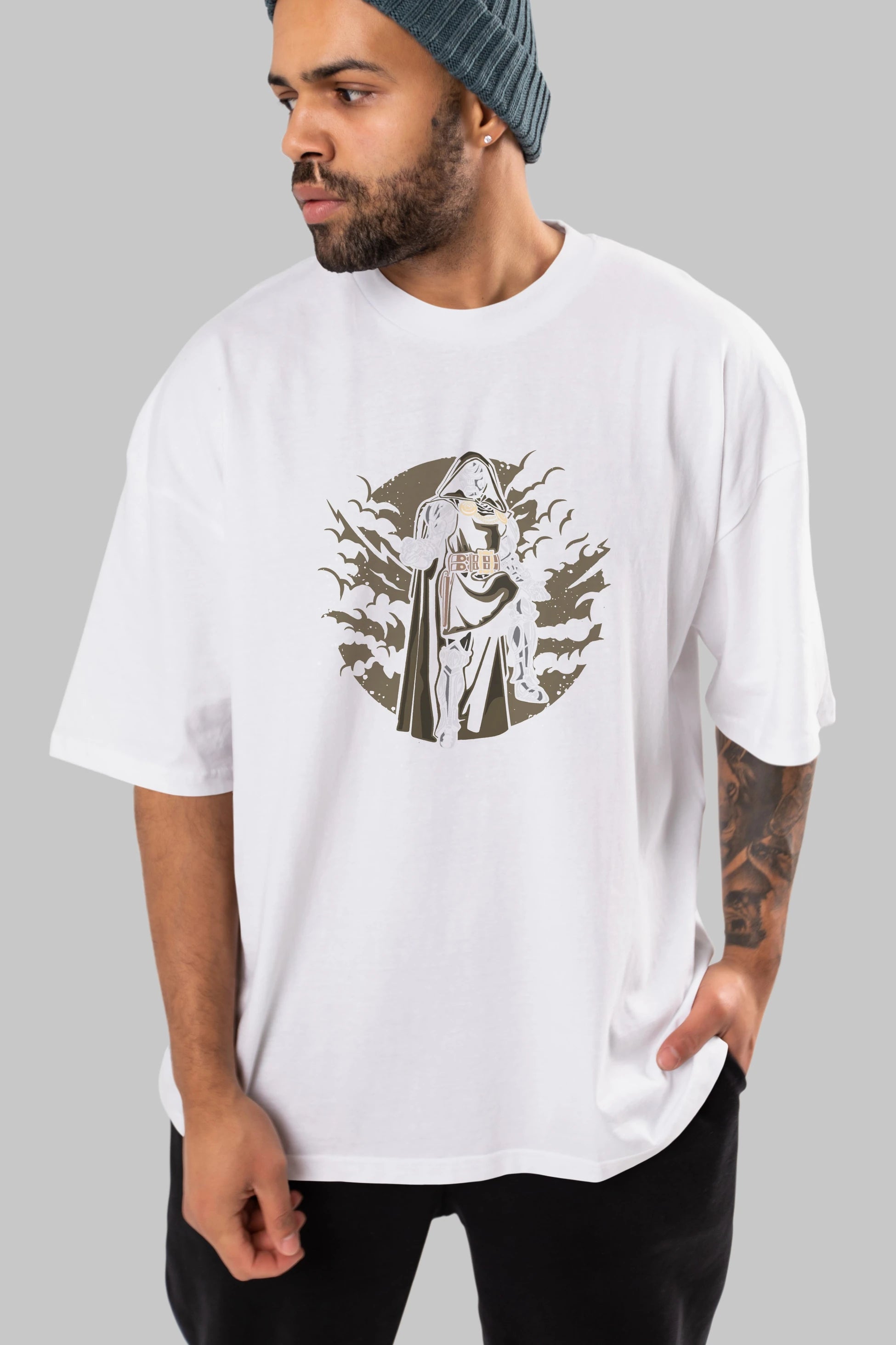 DOCTER DOOM Ön Baskılı Oversize t-shirt Erkek Kadın Unisex %100 Pamuk tişort