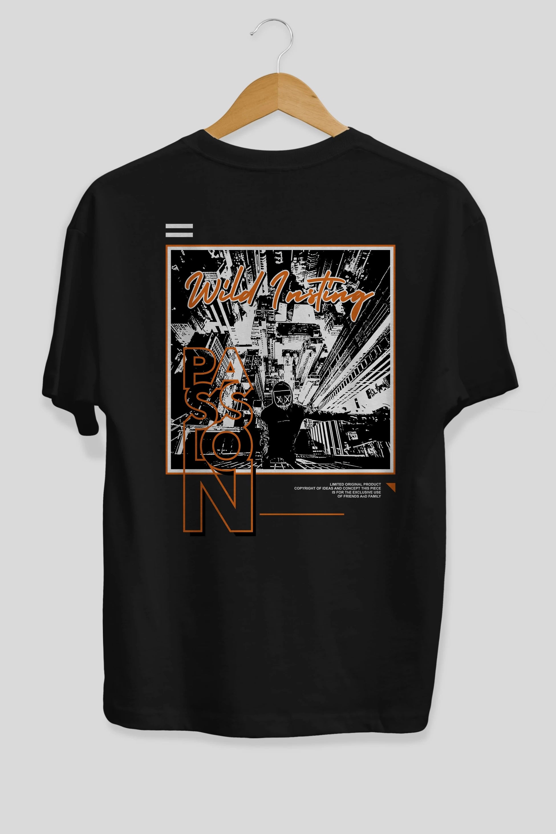 Wild Passion Arka Baskılı Oversize t-shirt Erkek Kadın Unisex