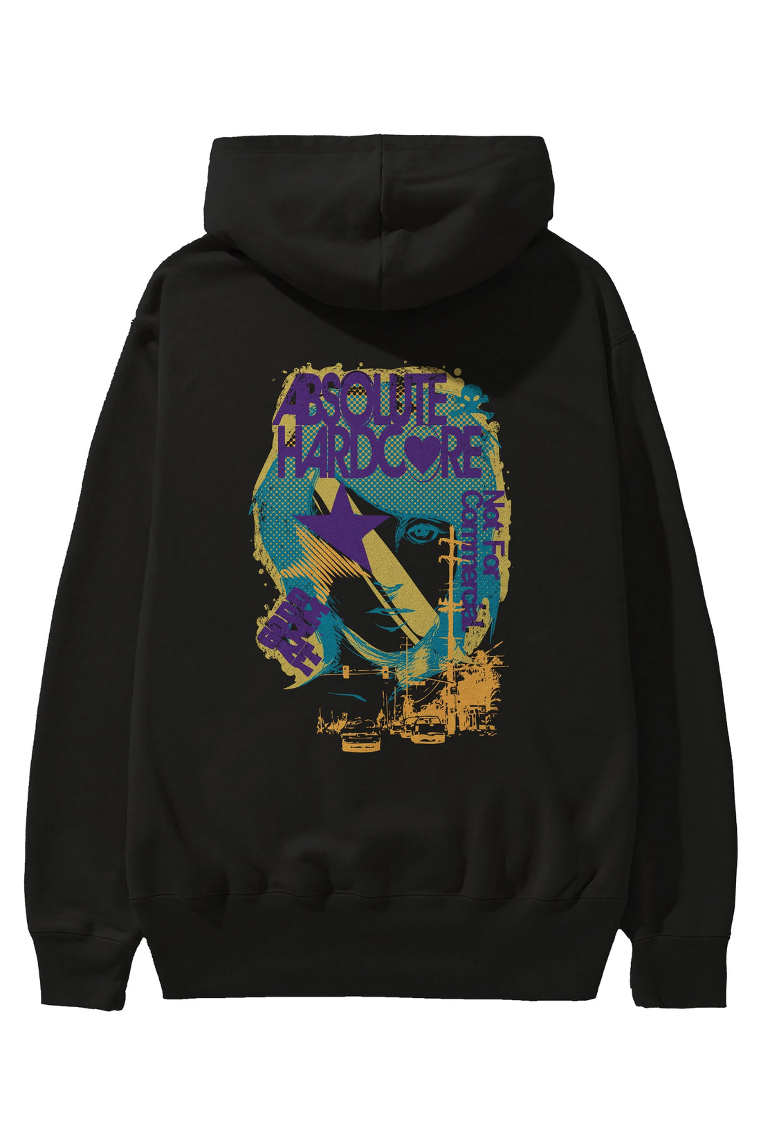 Absolute Hardcore Arka Baskılı Hoodie Oversize Kapüşonlu Sweatshirt Erkek Kadın Unisex