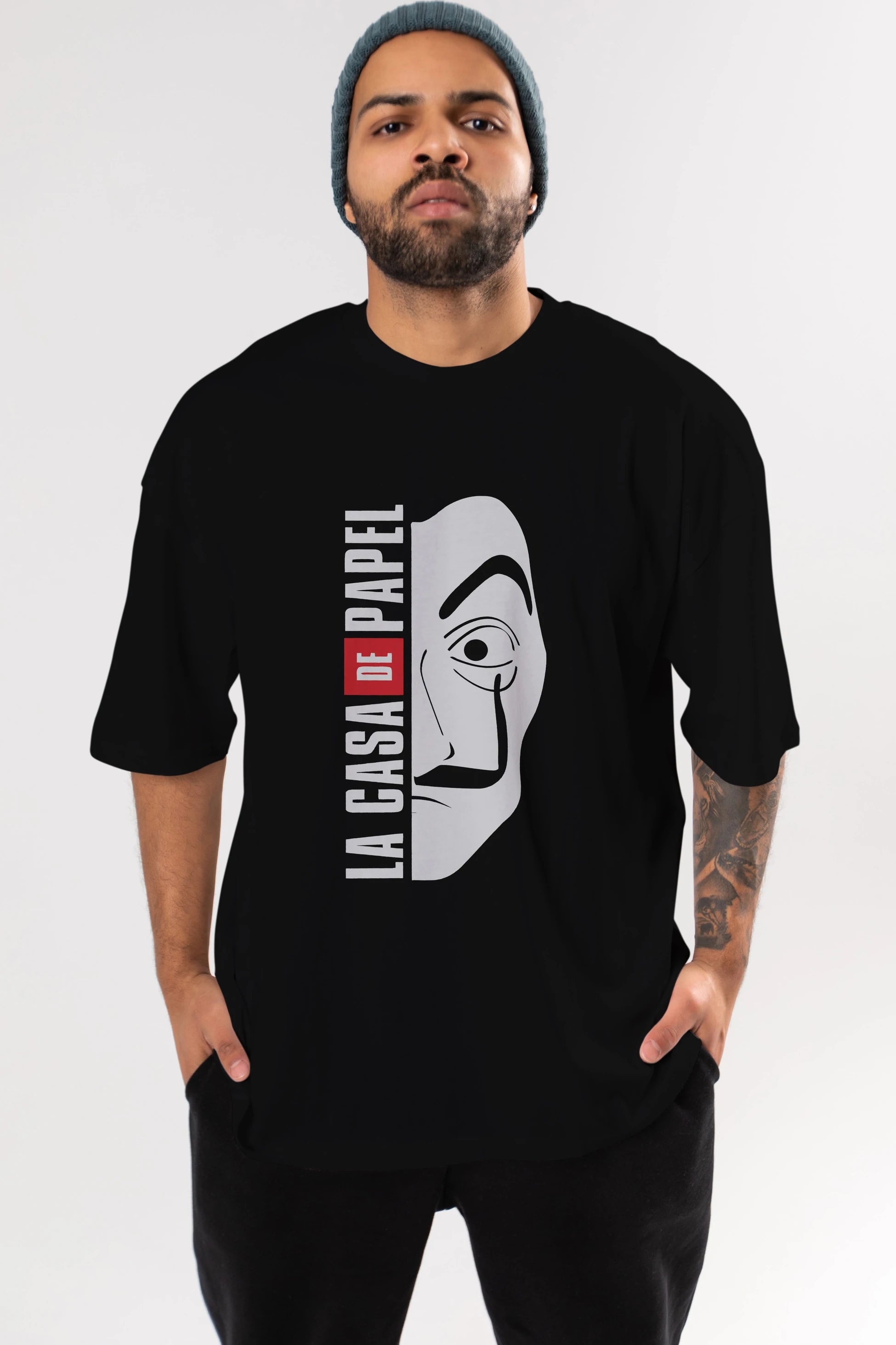 La Casa De Papel (3) Ön Baskılı Oversize t-shirt Erkek Kadın Unisex %100 Pamuk Bisiklet Yaka tişort