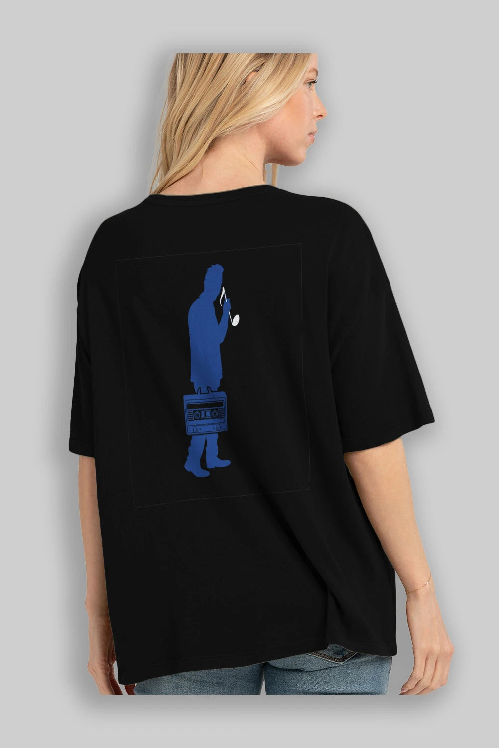 Sound Collector Arka Baskılı Oversize t-shirt %100 pamuk Erkek Kadın Unisex
