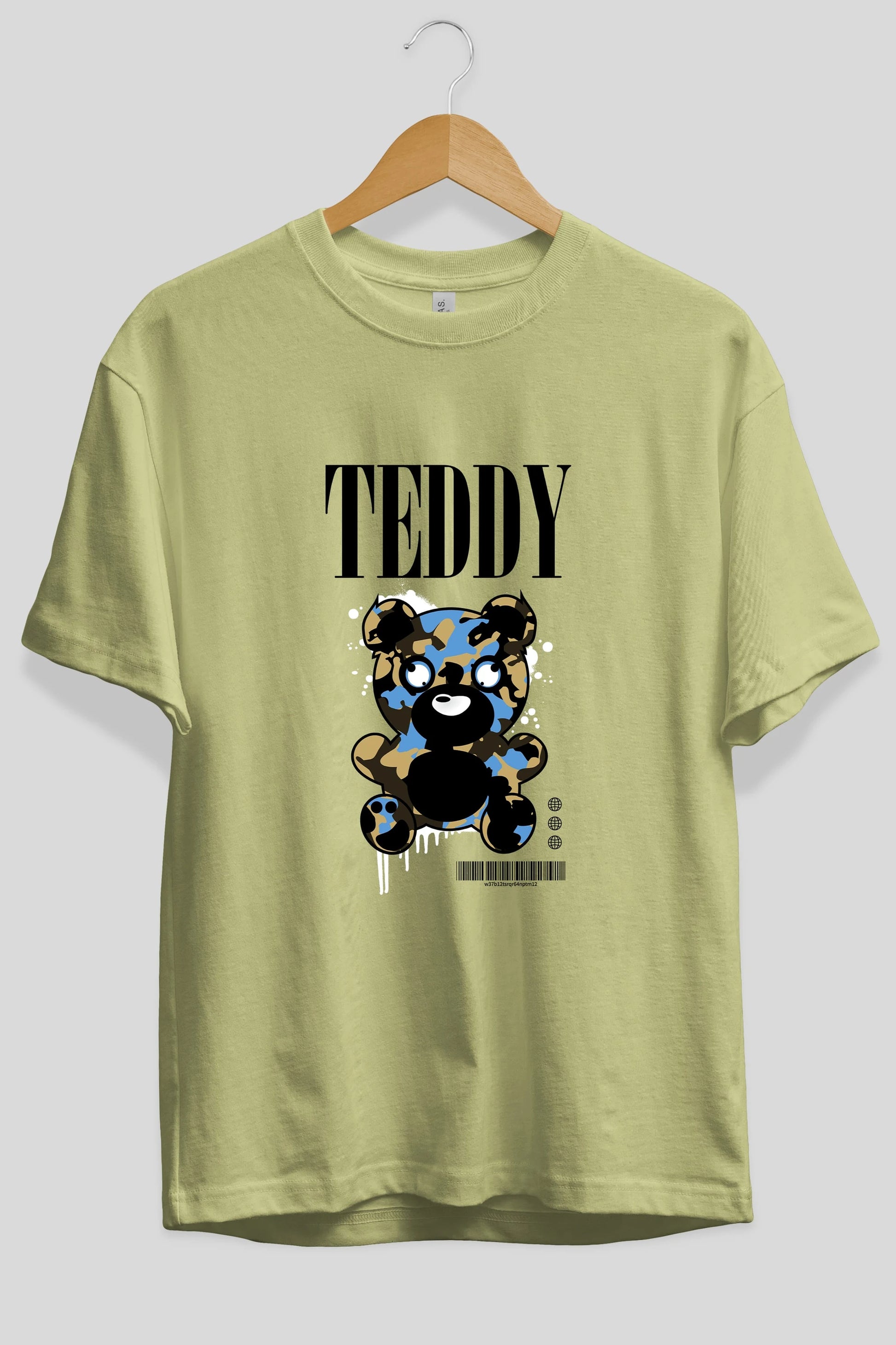 Teddy Bear Streetwear Ön Baskılı Oversize t-shirt Erkek Kadın Unisex