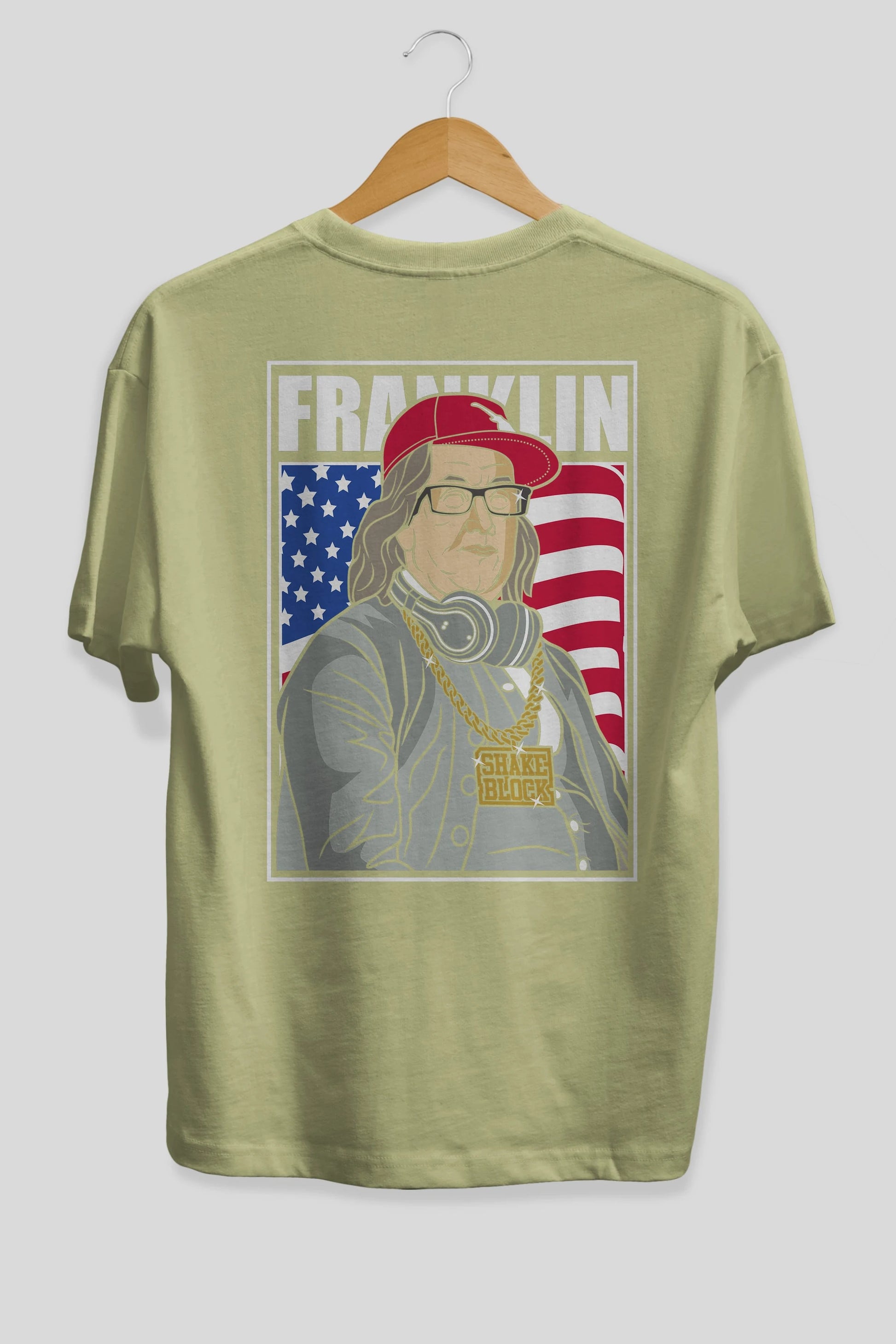 Franklin Rapper Arka Baskılı Oversize t-shirt Erkek Kadın Unisex %100 Pamuk tişort