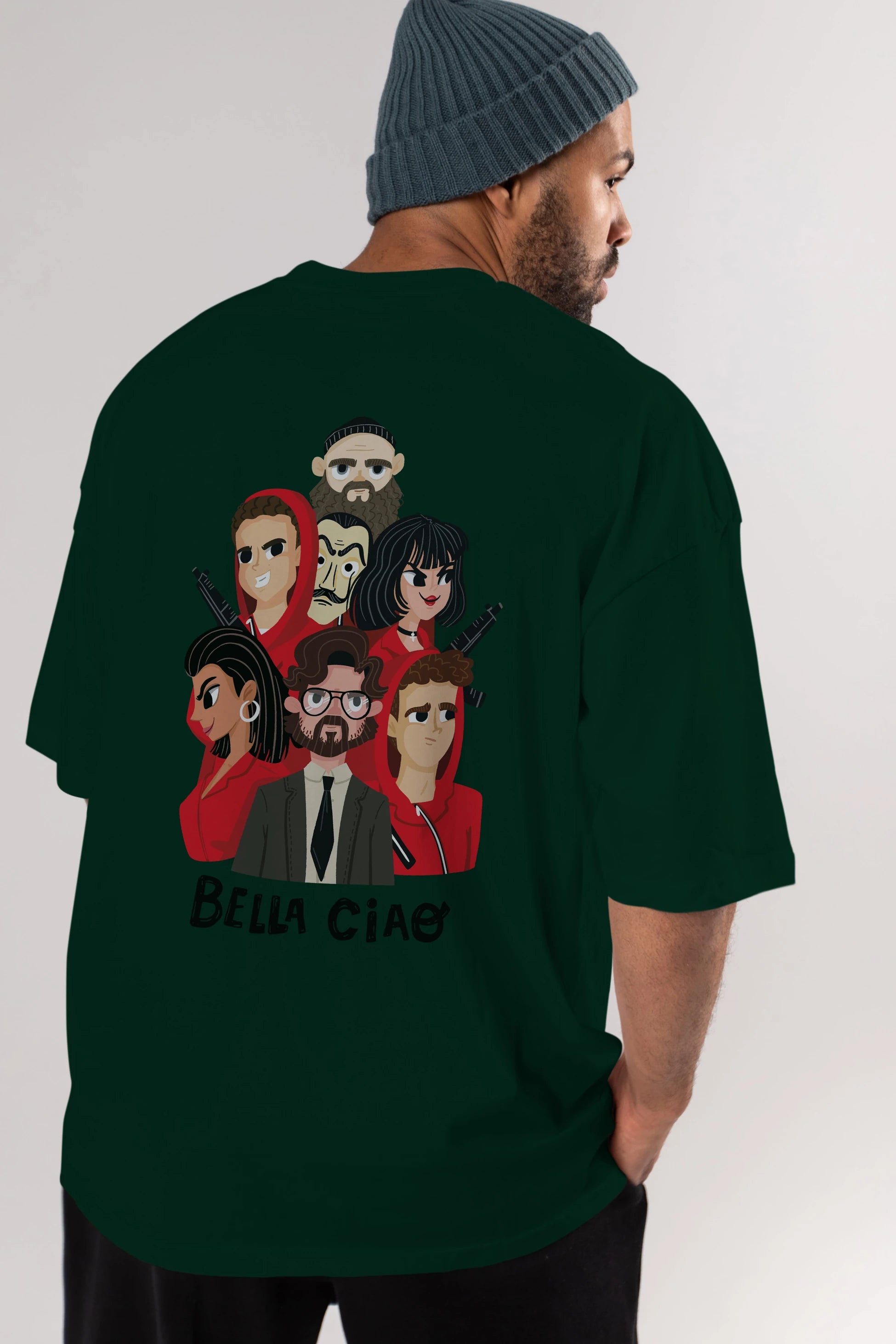 La Casa De Papel (13) Arka Baskılı Oversize t-shirt Erkek Kadın Unisex %100 Pamuk Bisiklet Yaka tişort