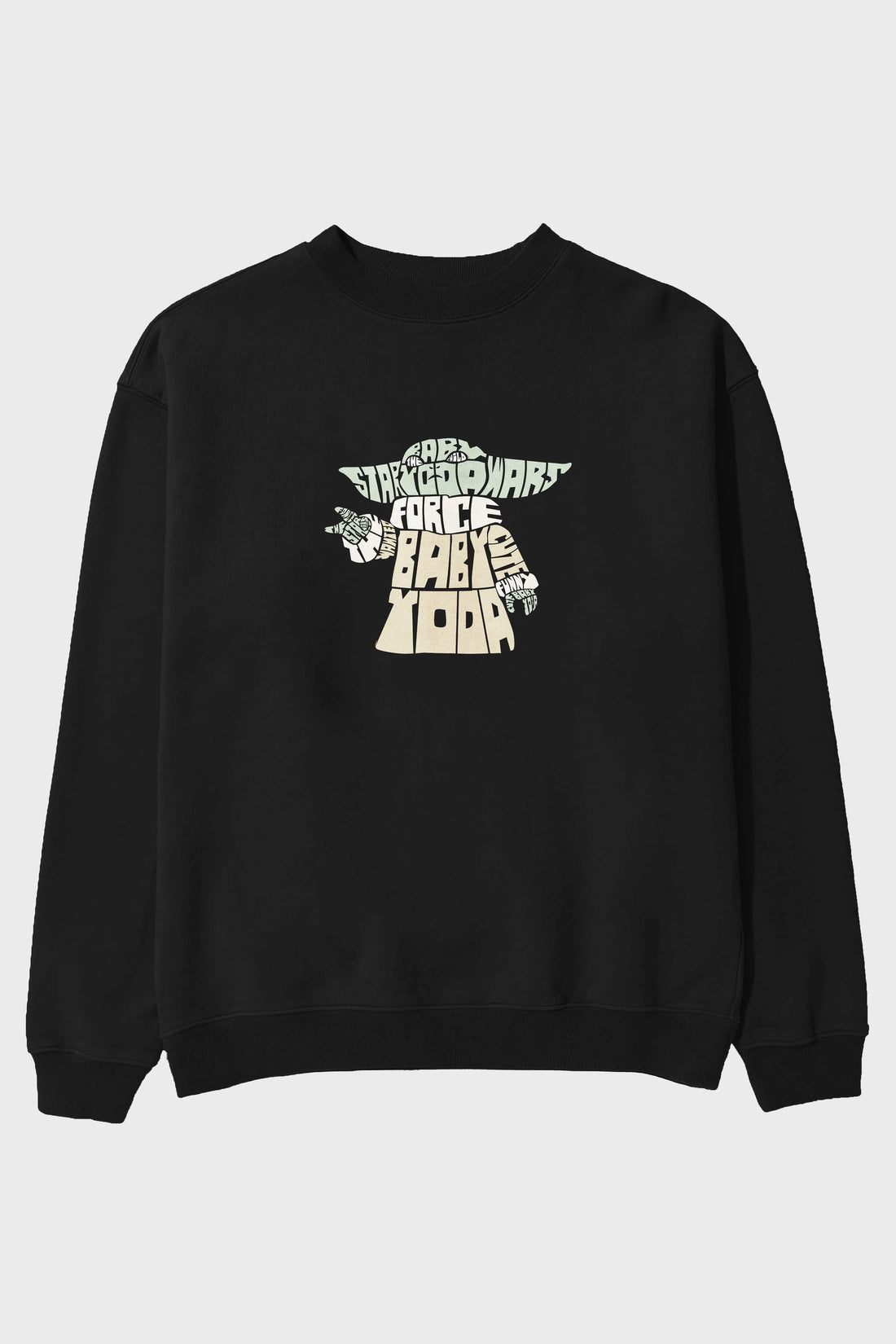 Baby Yoda Ön Baskılı Oversize Sweatshirt Erkek Kadın Unisex