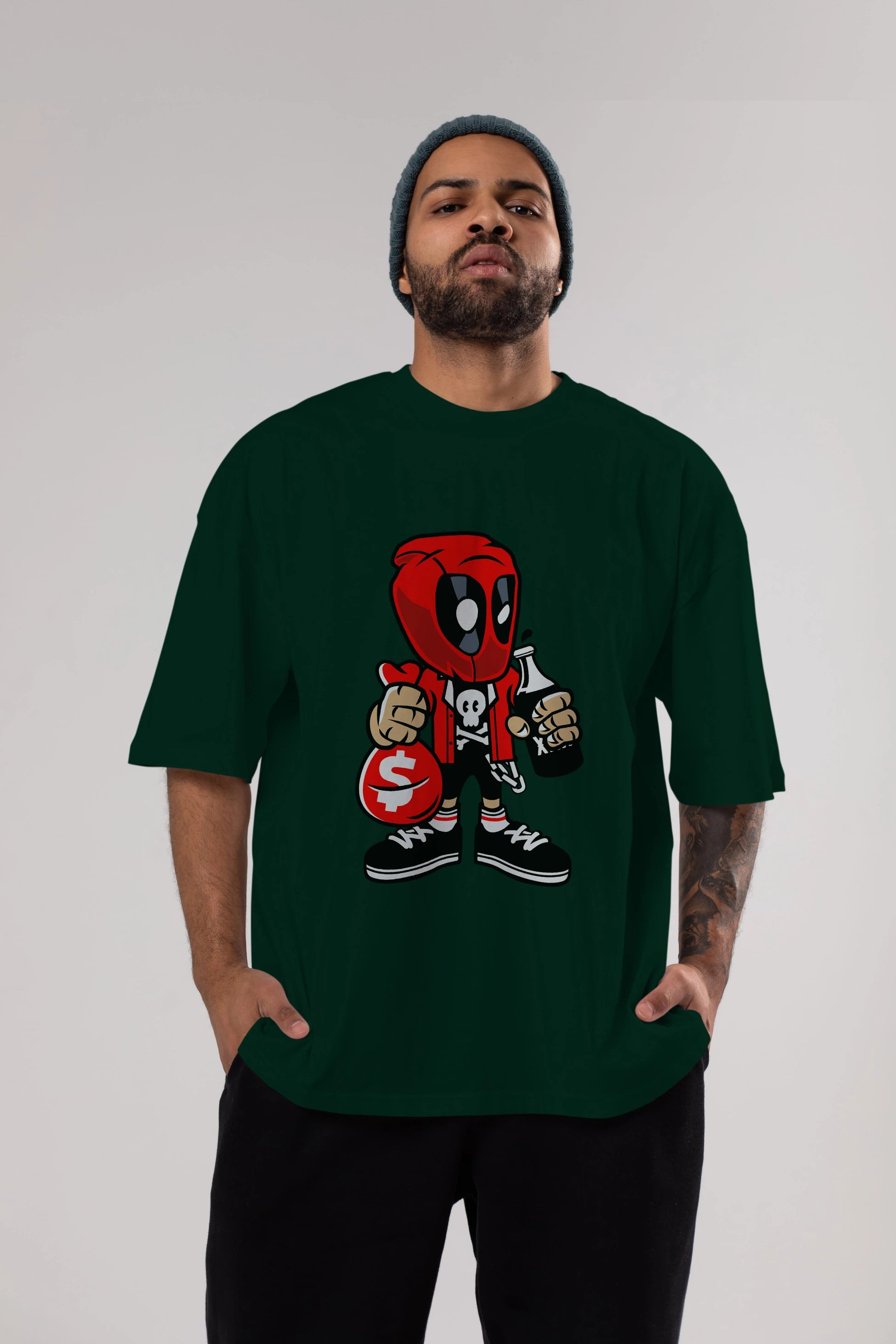 Deadpool (20) Ön Baskılı Oversize t-shirt Erkek Kadın Unisex %100 Pamuk Bisiklet Yaka tişort