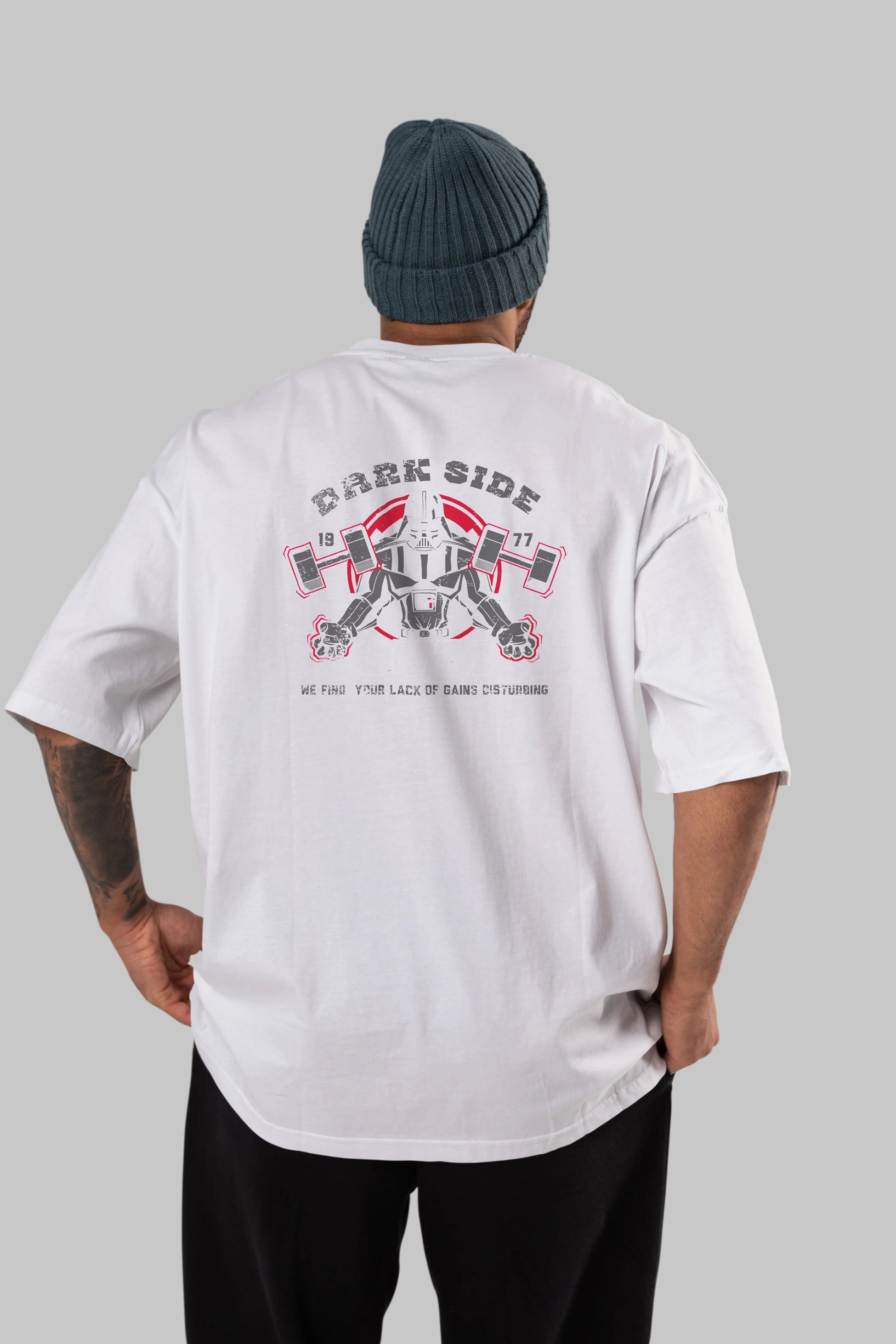 Darth Vader GYM Arka Baskılı Oversize t-shirt Erkek Kadın Unisex %100 Pamuk Bisiklet Yaka tişort