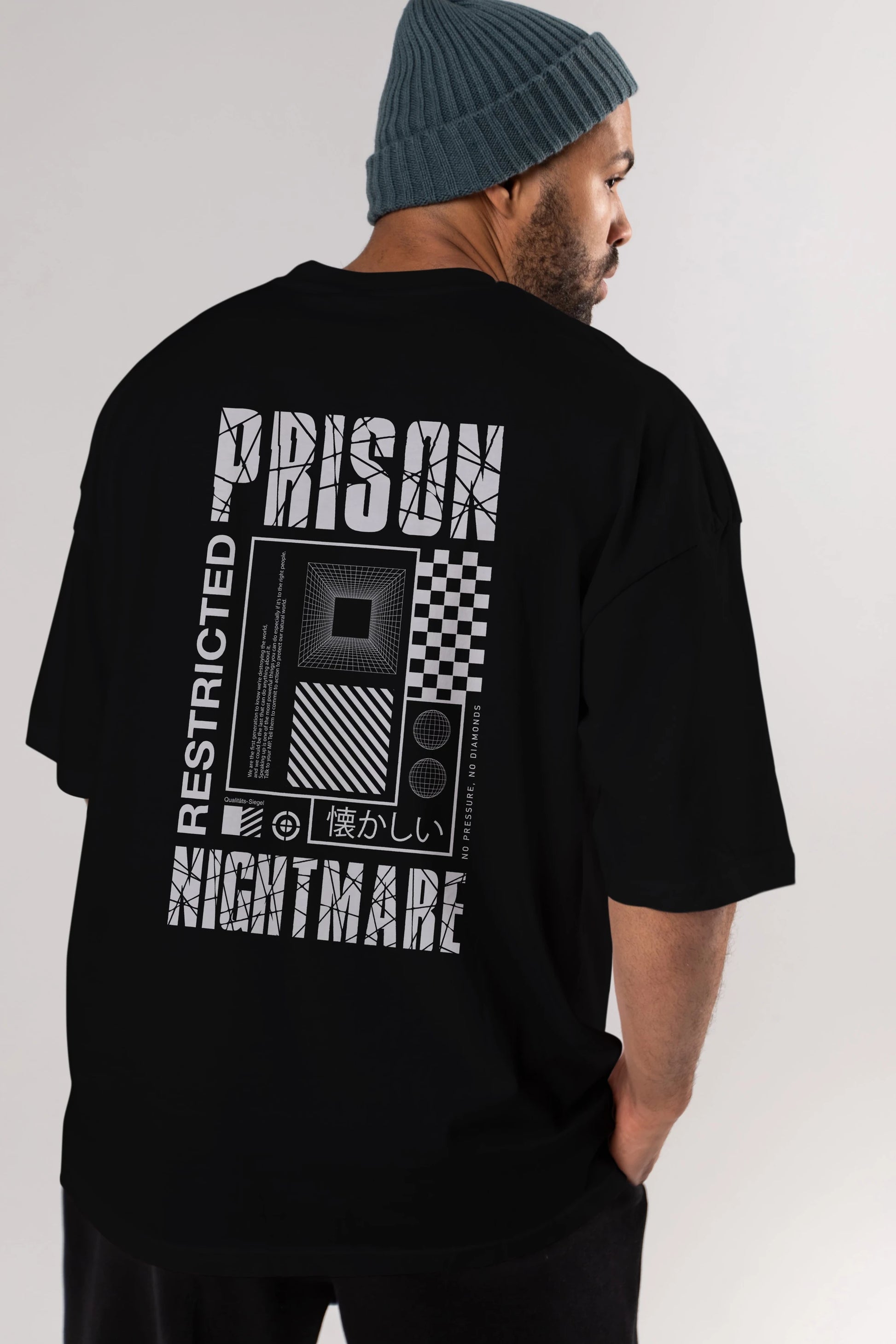 Prison Nightmare Arka Baskılı Oversize t-shirt Erkek Kadın Unisex