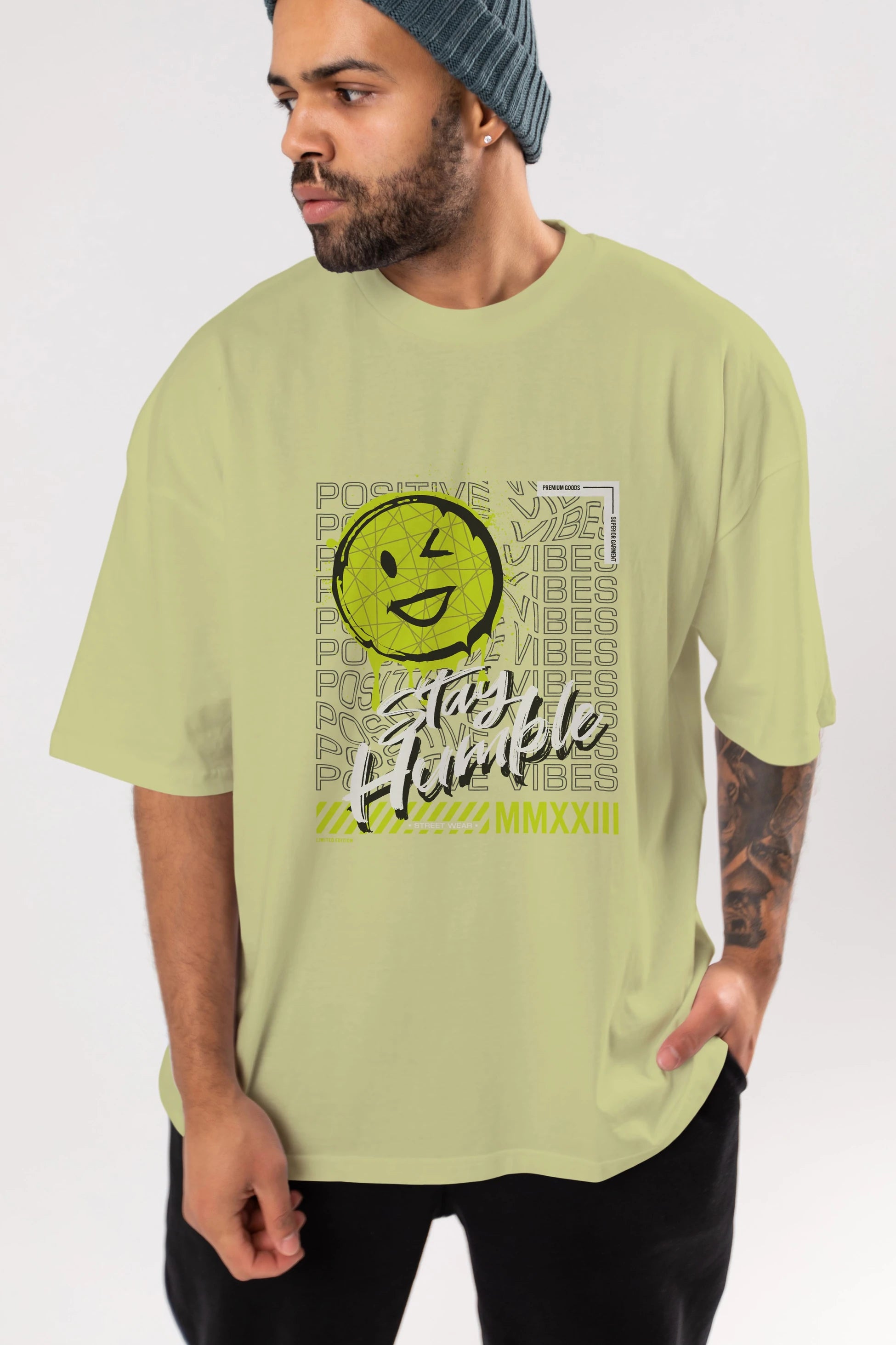 Stay Humble Ön Baskılı Oversize t-shirt Erkek Kadın Unisex