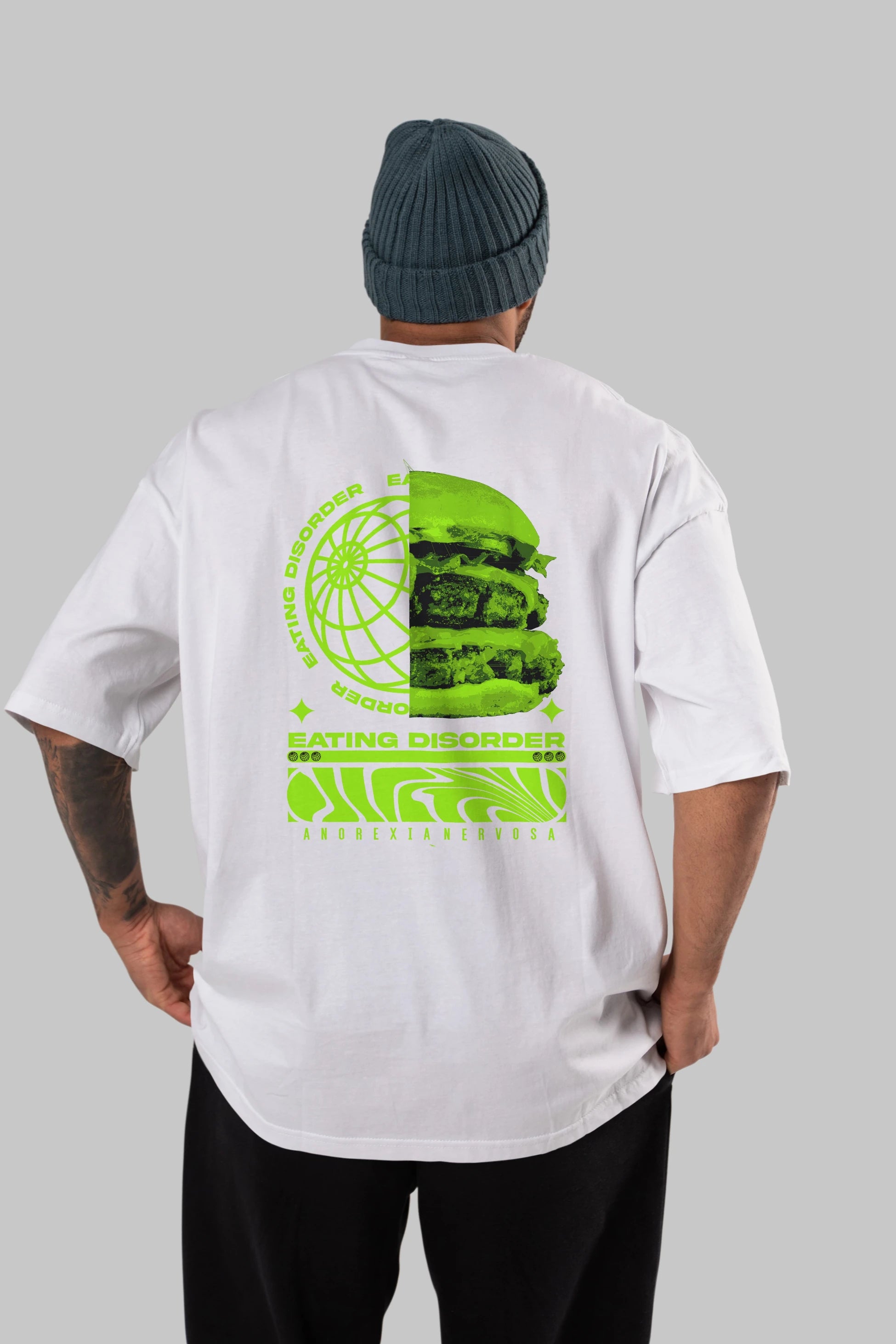 Eating Disorder Arka Baskılı Oversize t-shirt Erkek Kadın Unisex