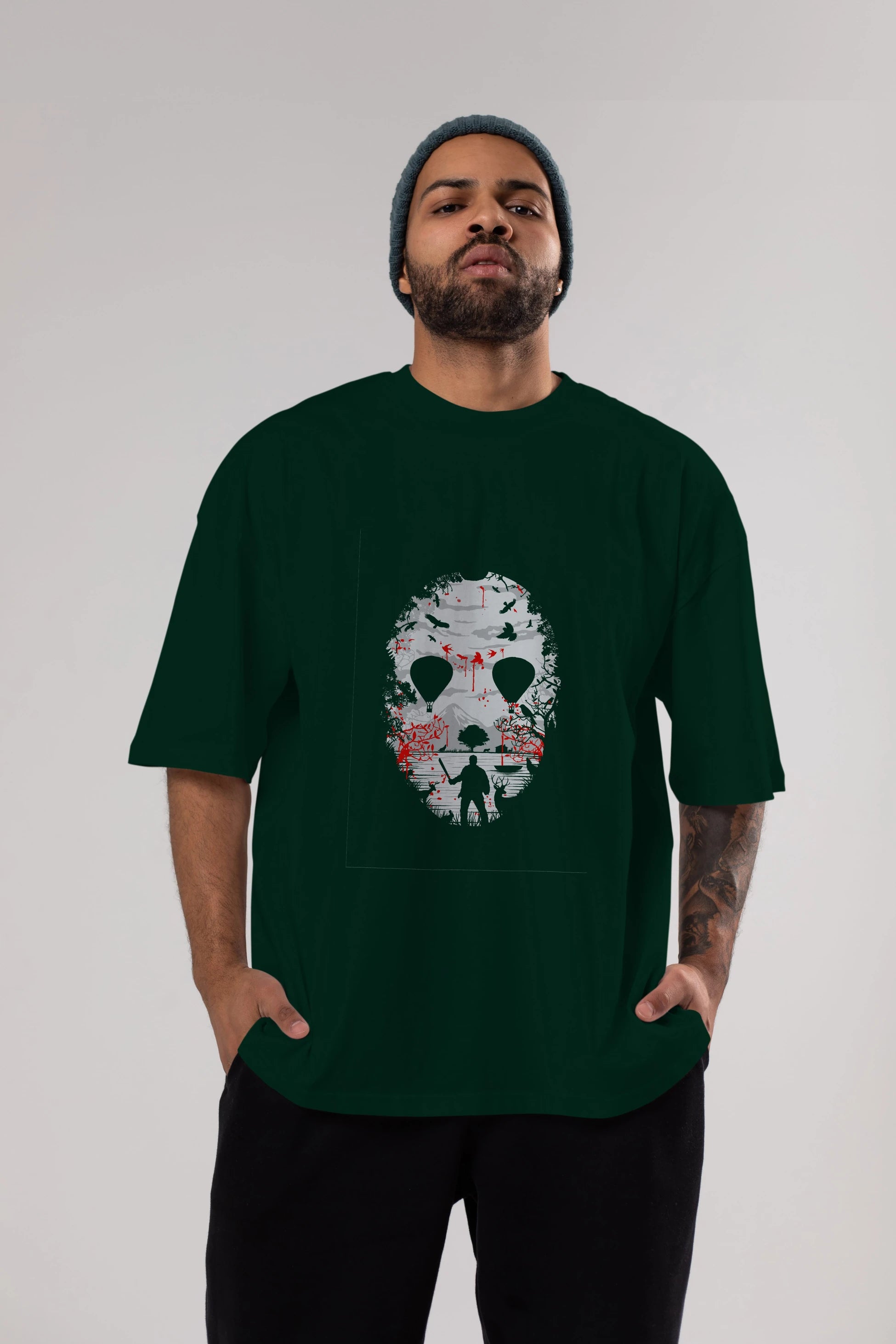 Crystal Lake Ön Baskılı Oversize t-shirt %100 pamuk Erkek Kadın Unisex