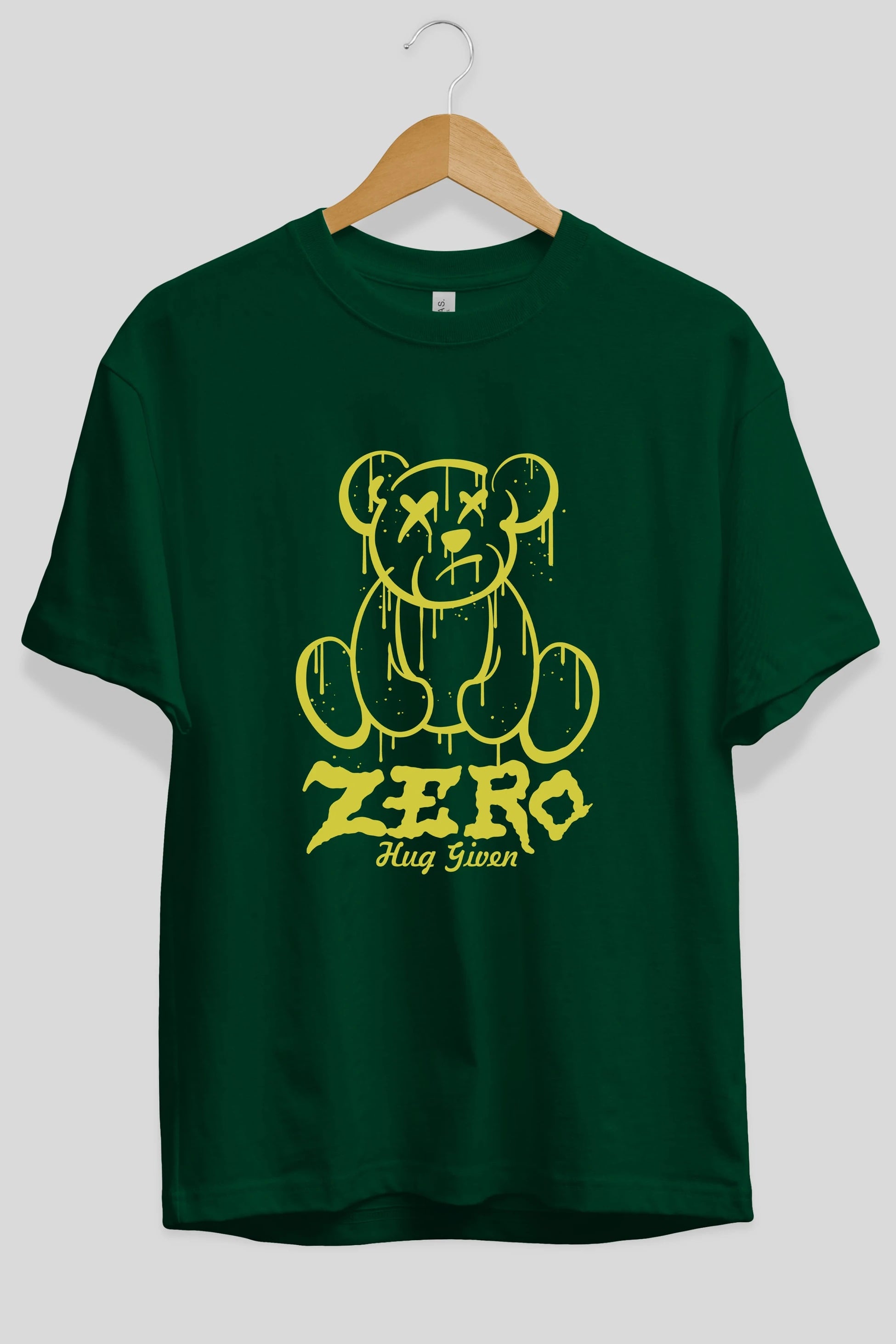 Zero Hug Given Bear Ön Baskılı Oversize t-shirt Erkek Kadın Unisex