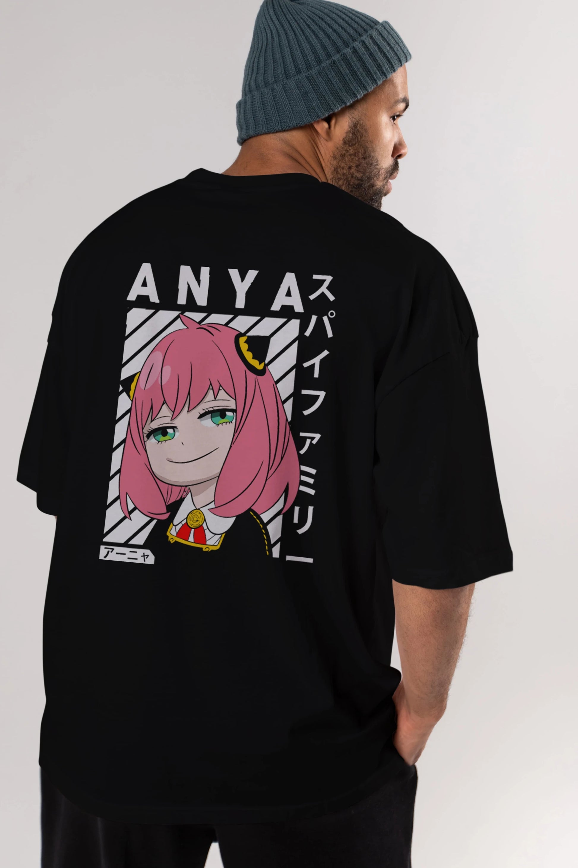 Anya SPYX FAMILY Anime Arka Baskılı Oversize t-shirt Erkek Kadın Unisex