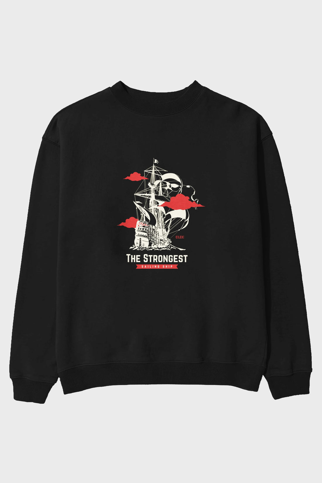 The Strongest Yazılı Ön Baskılı Oversize Sweatshirt Erkek Kadın Unisex