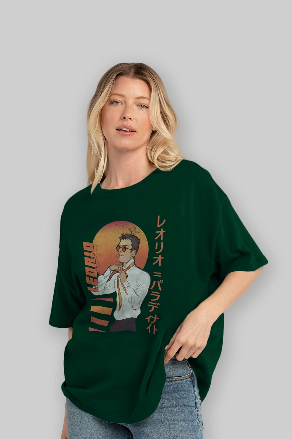 Leorio Paladiknight 5 (2) Anime Ön Baskılı Oversize t-shirt %100 pamuk Erkek Kadın Unisex