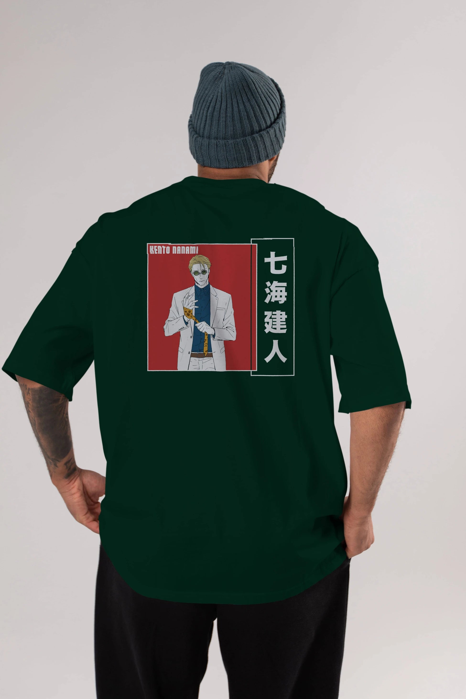 Kento Nanami 1 Anime Arka Baskılı Oversize t-shirt Erkek Kadın Unisex
