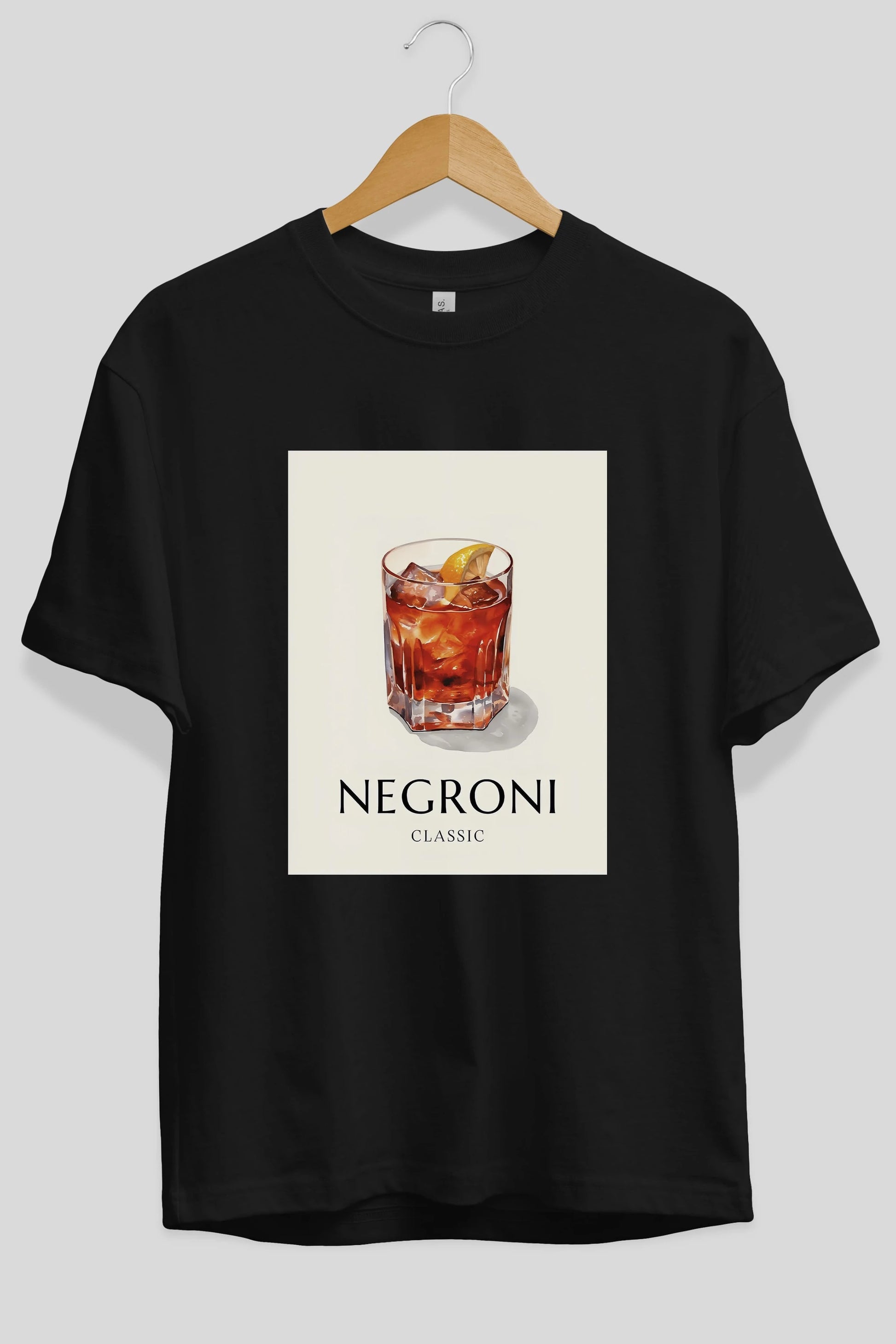 Negroni Classic Ön Baskılı Oversize t-shirt Erkek Kadın Unisex %100 Pamuk Bisiklet Yaka tişort